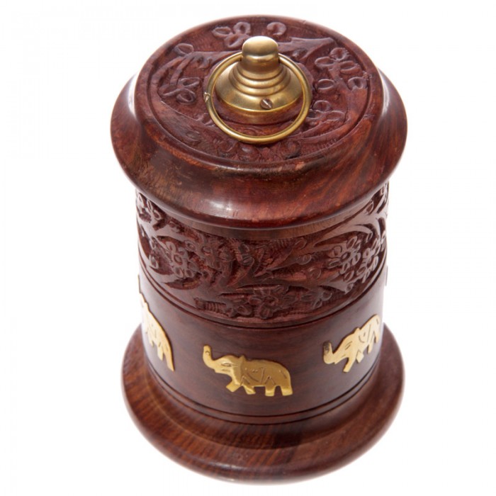 Bote & Brleur d'encens - Pot en bois de Sheesham