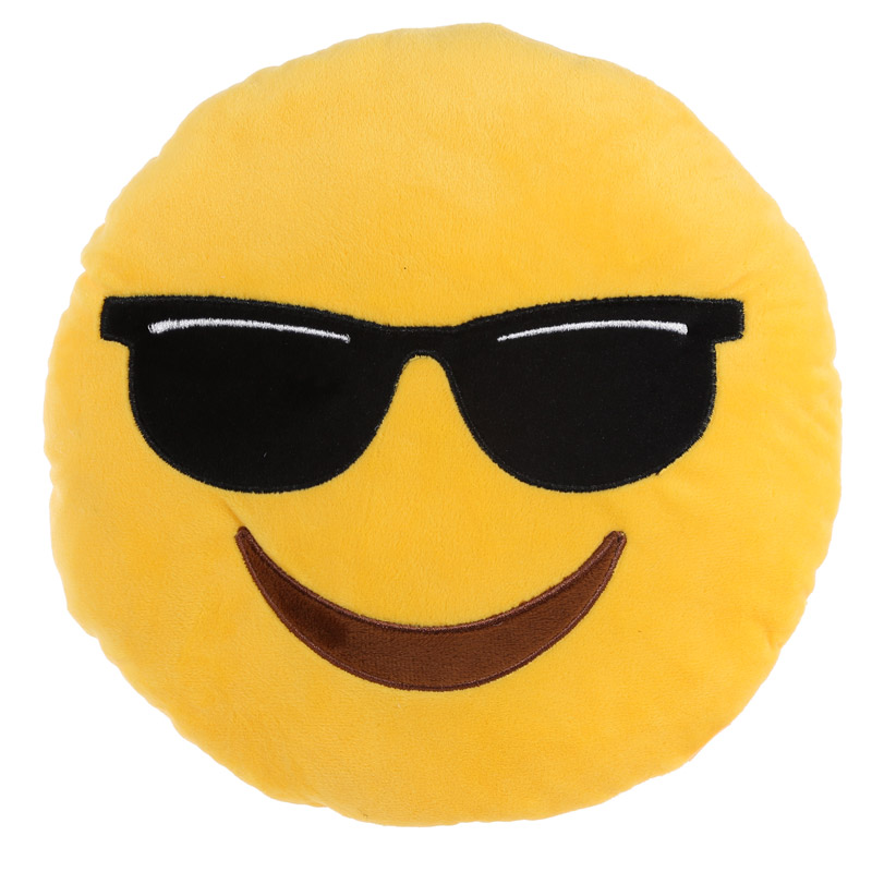 Coussin Peluche Emoji Lunette de soleil