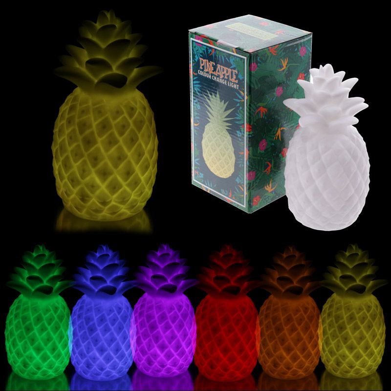 Lampe ou Veilleuse couleurs changeantes Ananas LED