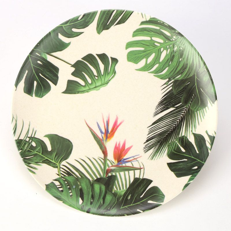 Assiette Ecologique en Bambou Tropical Paradise