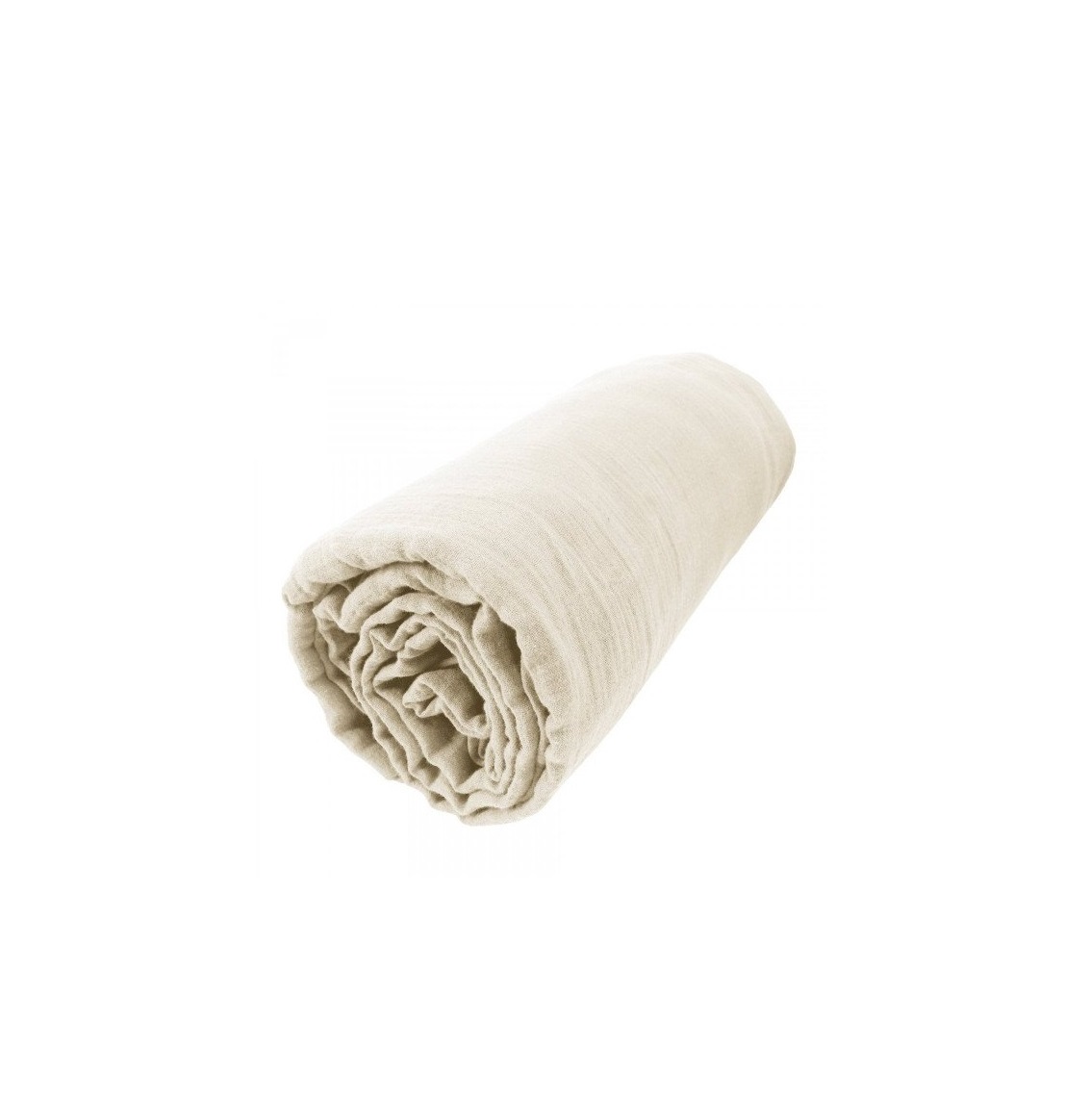 Drap housse gaze de coton 200 x 200 cm Gaia beige