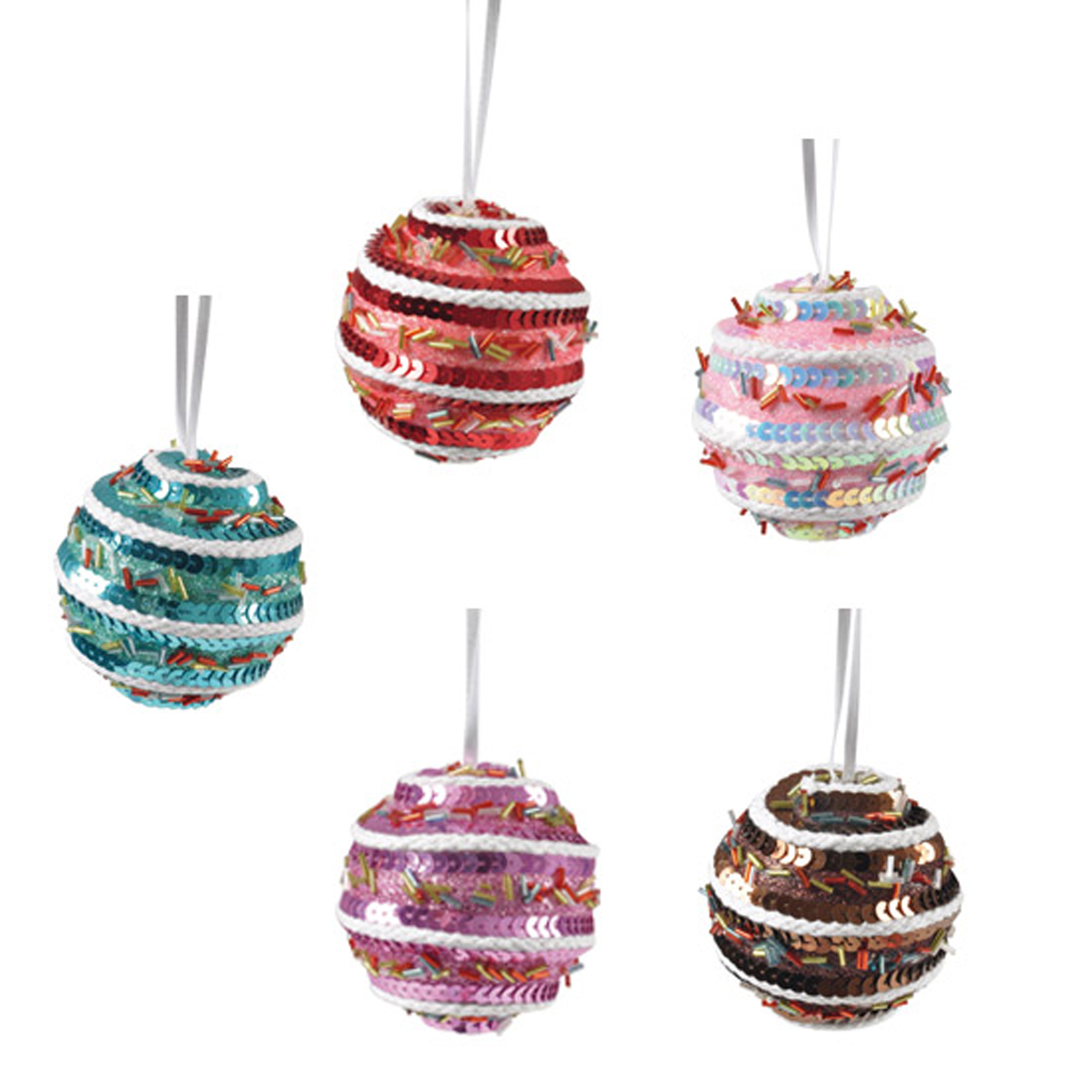 5 boules de noel a paillettes