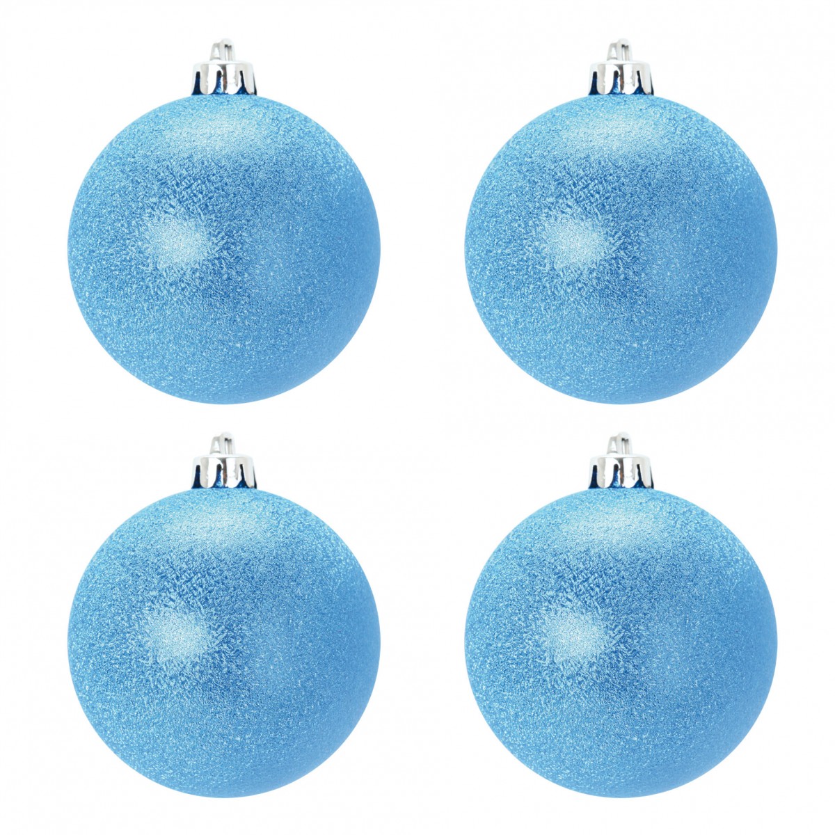 Set de 4 boules bleu 8 cm