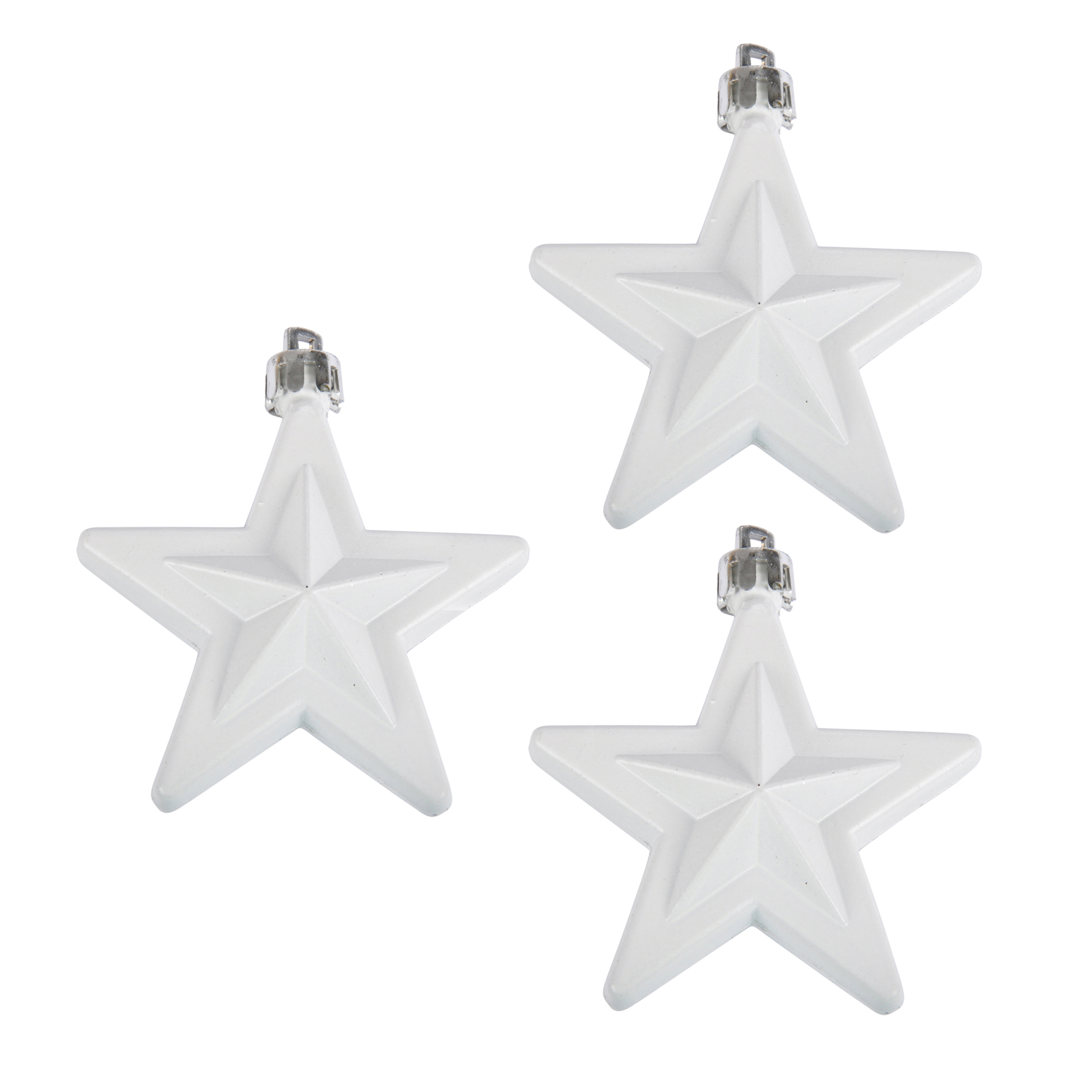 Set de 3 suspensions etoiles blanc