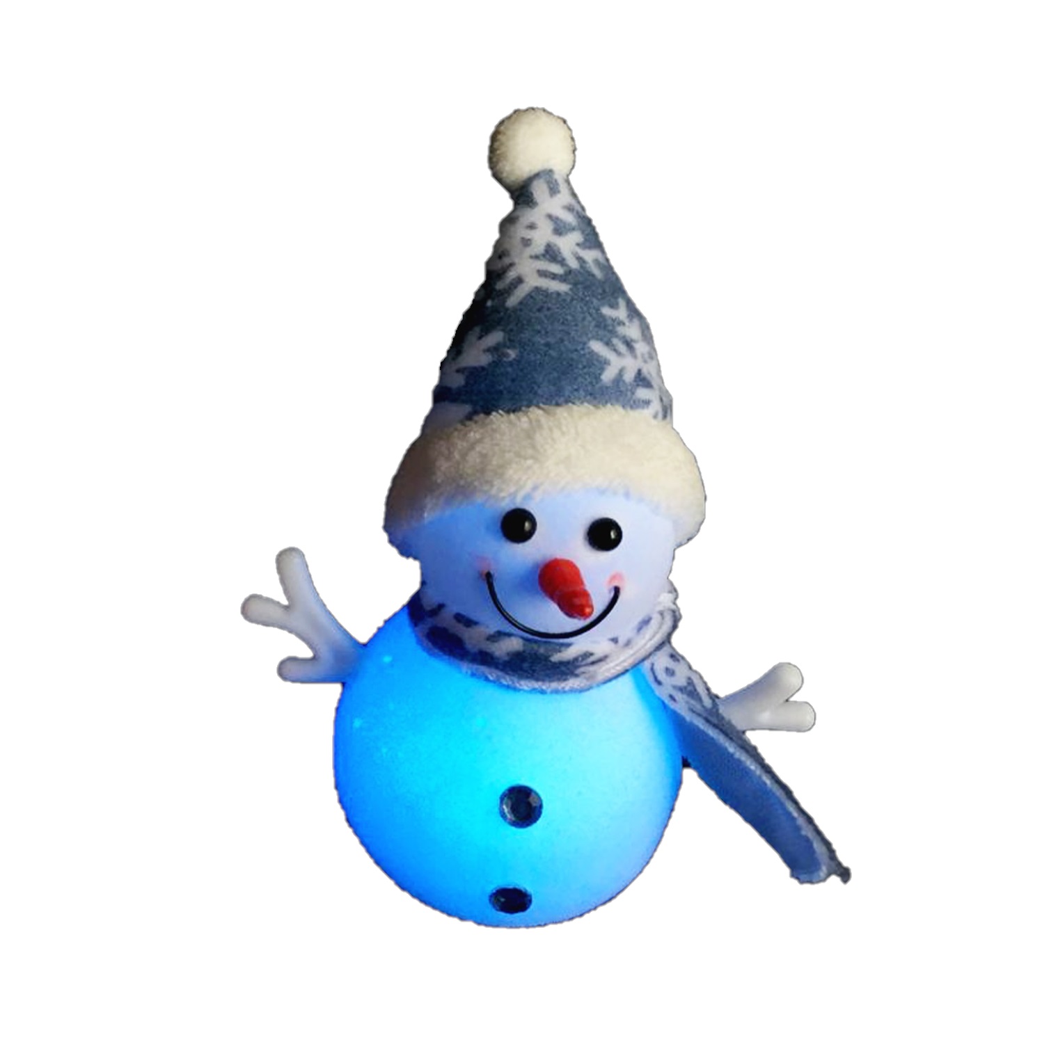Bonhomme de neige bonnet bleu lumineux