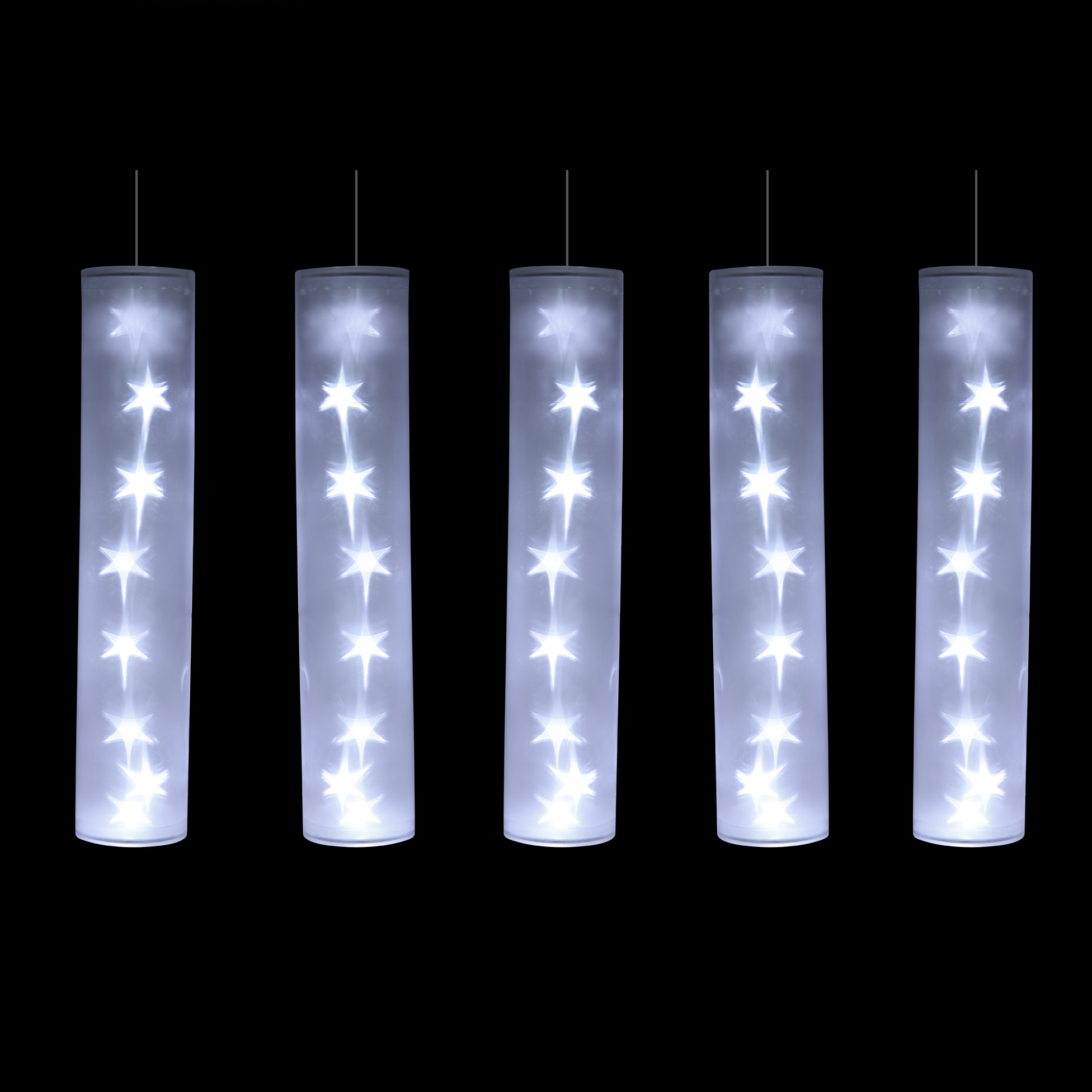 Set de 5 tubes lumineux etoiles