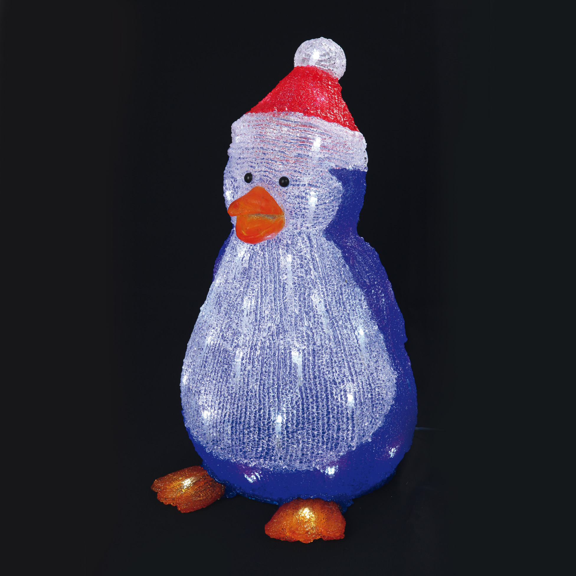 Pinguin bleu avec bonnet  LED