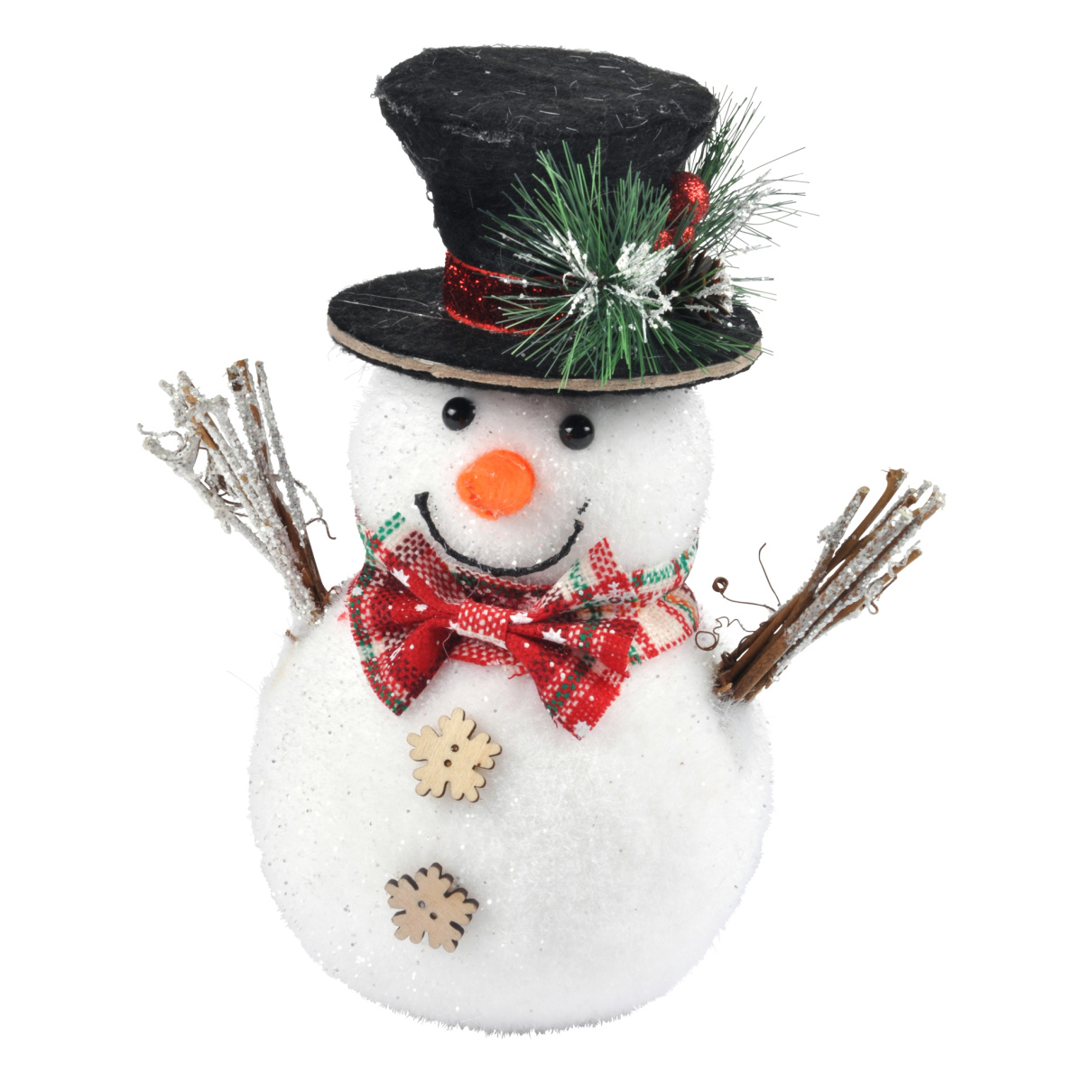 Bonhomme de neige avec chapeau noir