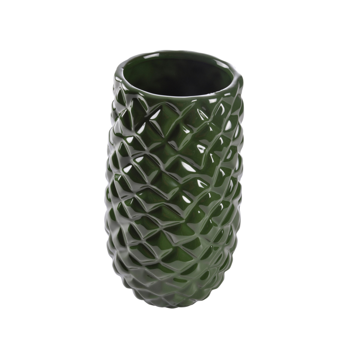 Vase ananas vert fonce 24 cm