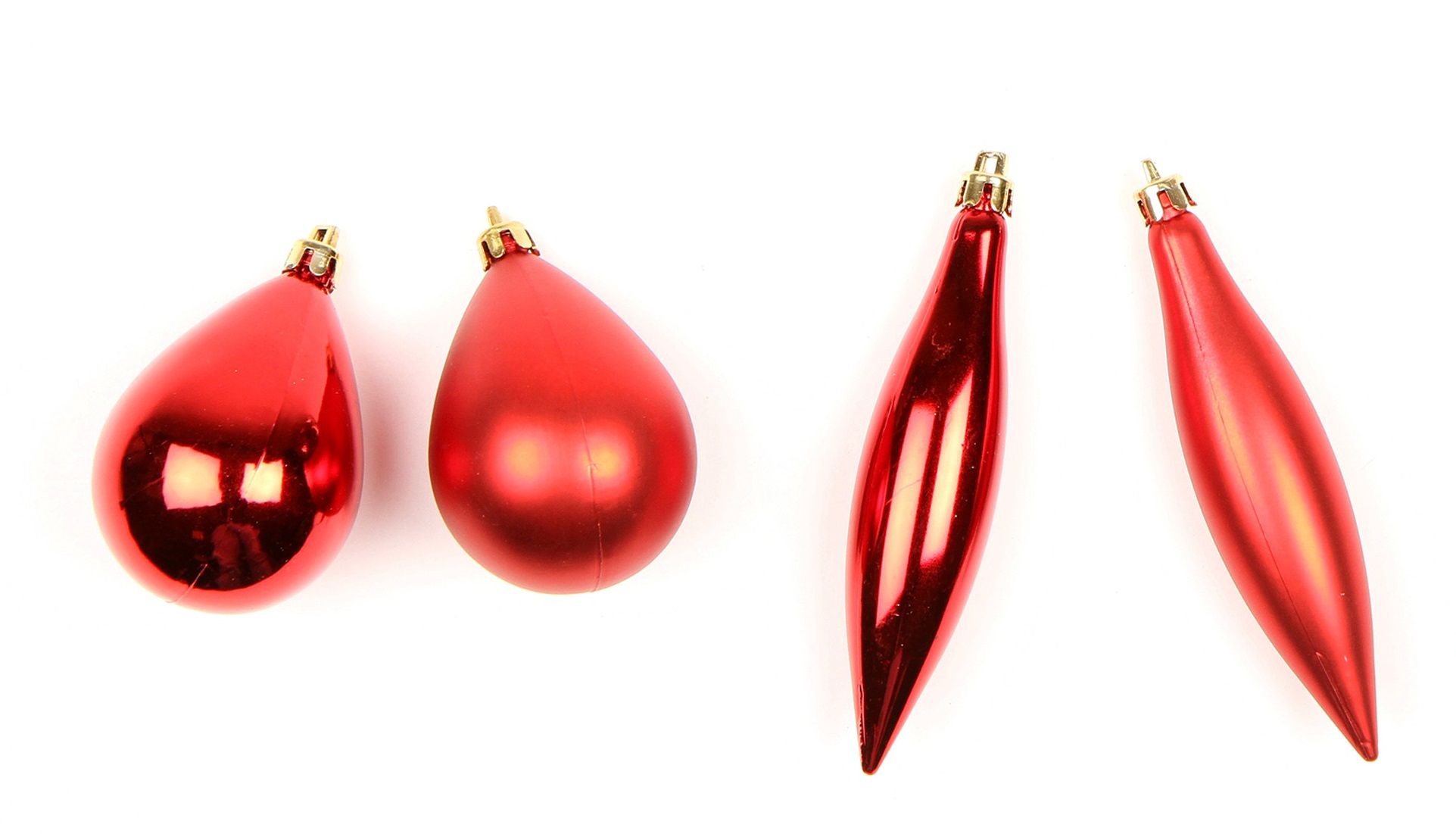 4 boules de sapin de noel olive et glacon rouge