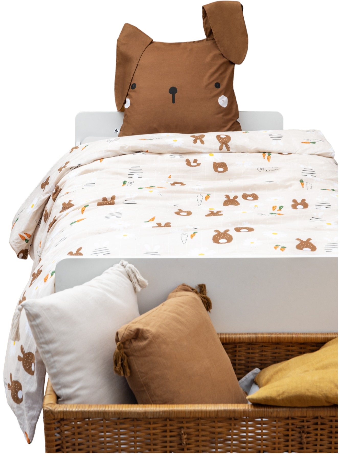 Housse de couette + taie 200 x 200 cm Pompon le petit lapin