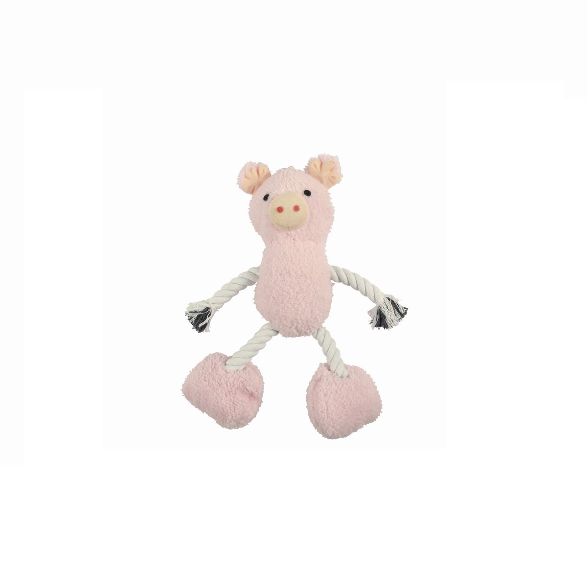 Jouet peluche cochon corde pour chien