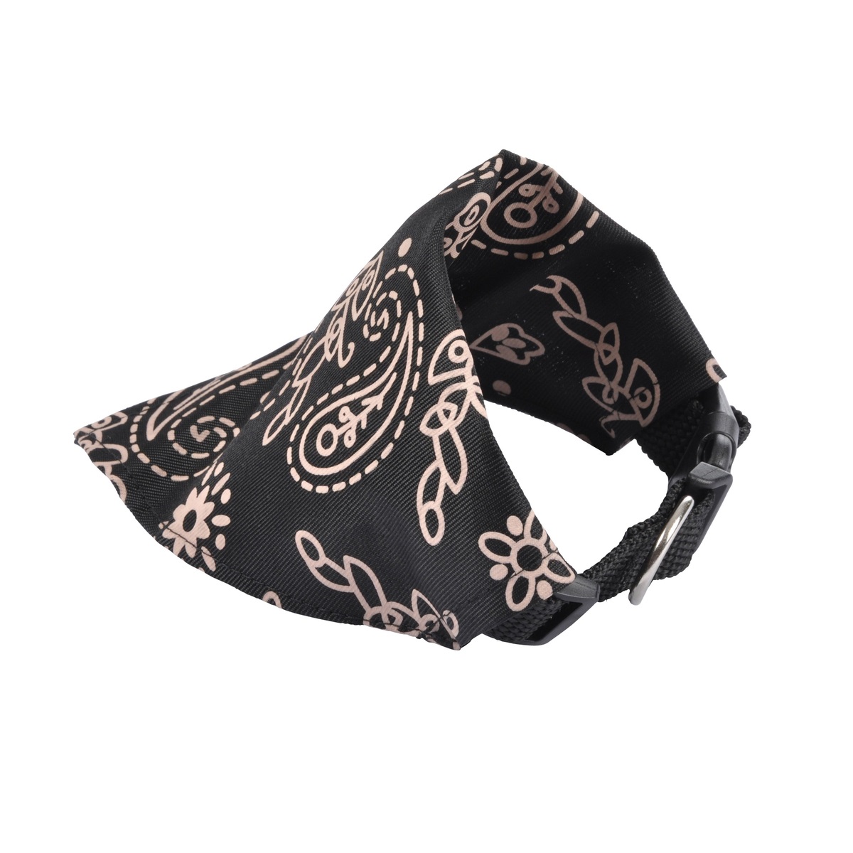 Collier bandana reglable pour chien noir