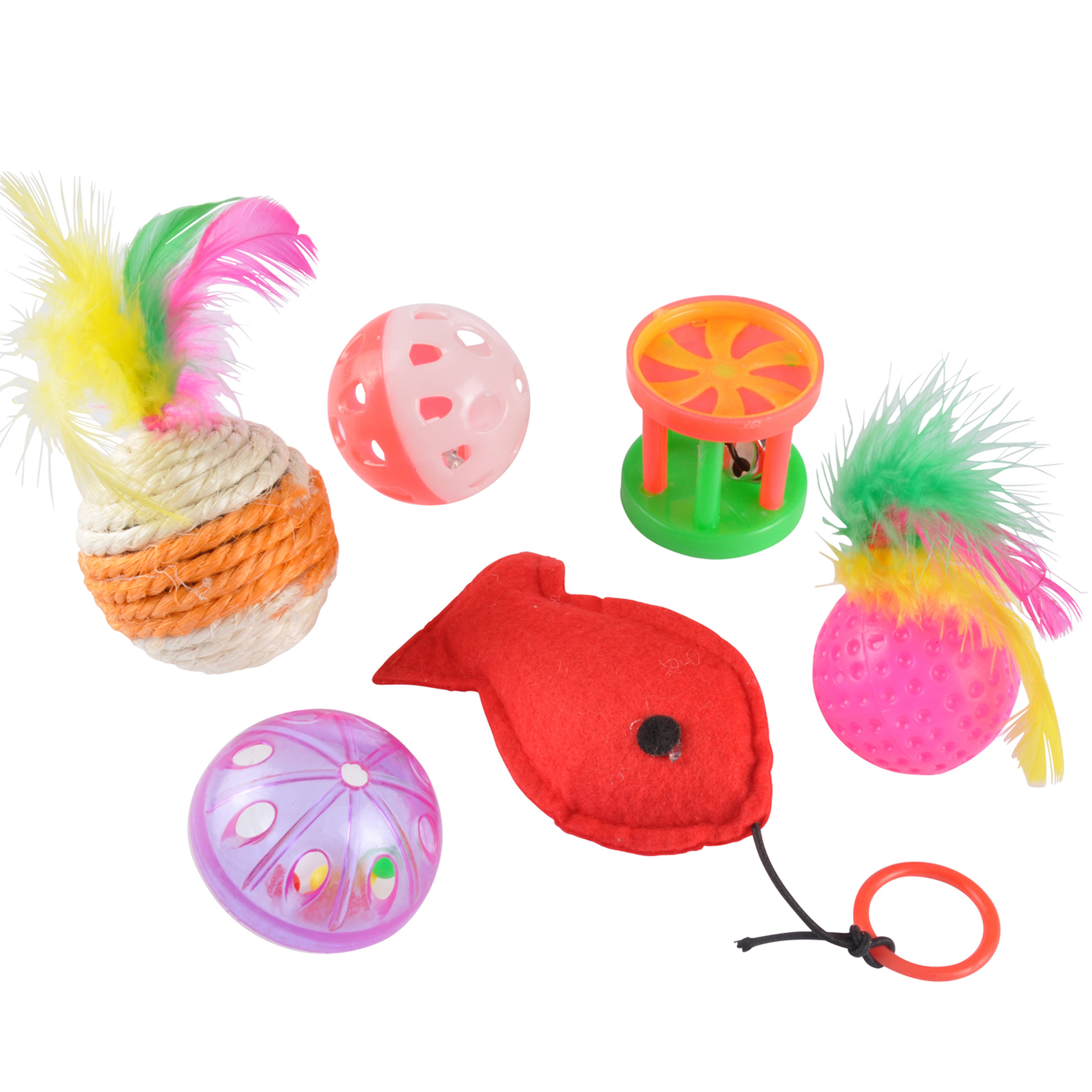 Kit de 6 jouets grelots pour chat 4 cm