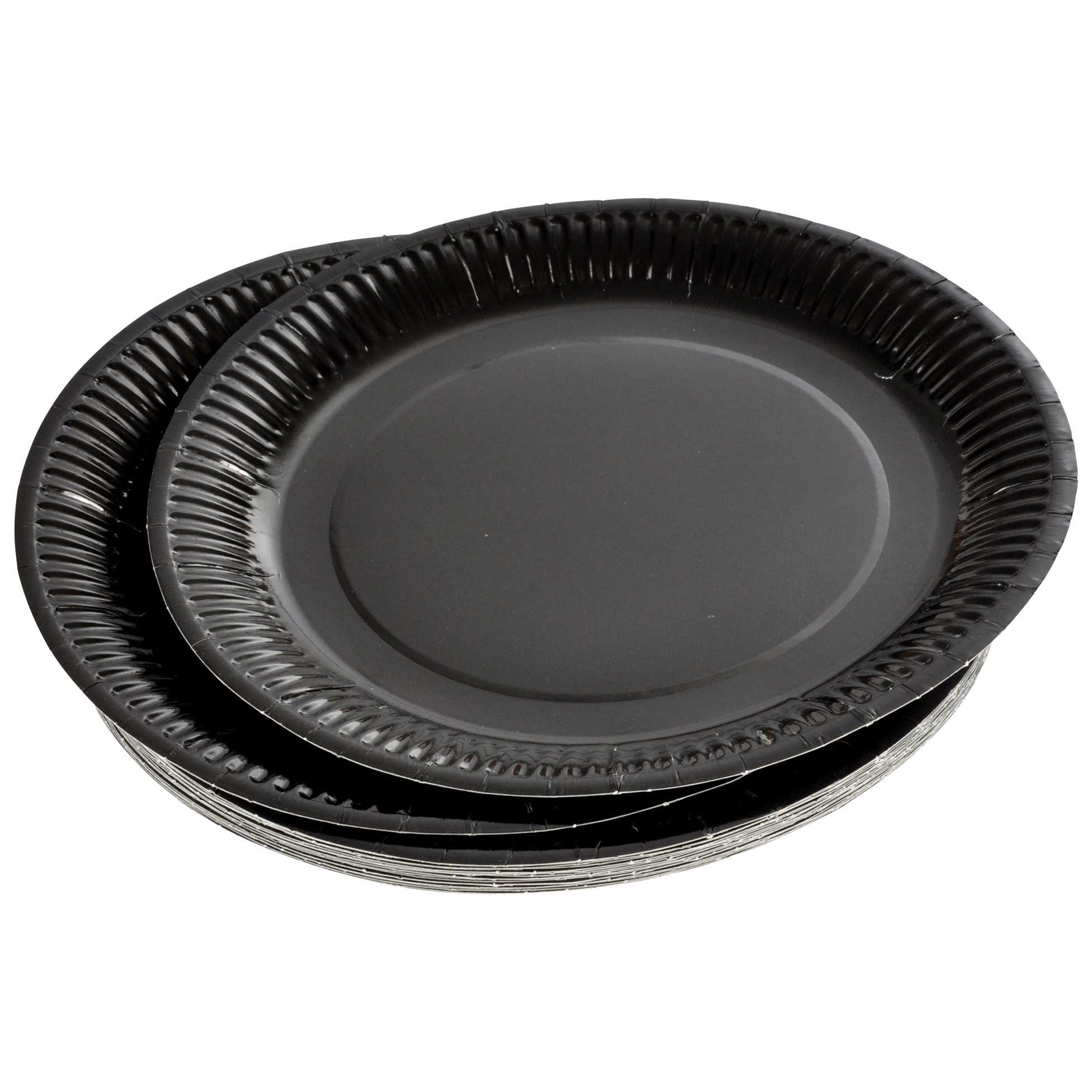 Set de 20 assiettes carton 23 cm Unies noir