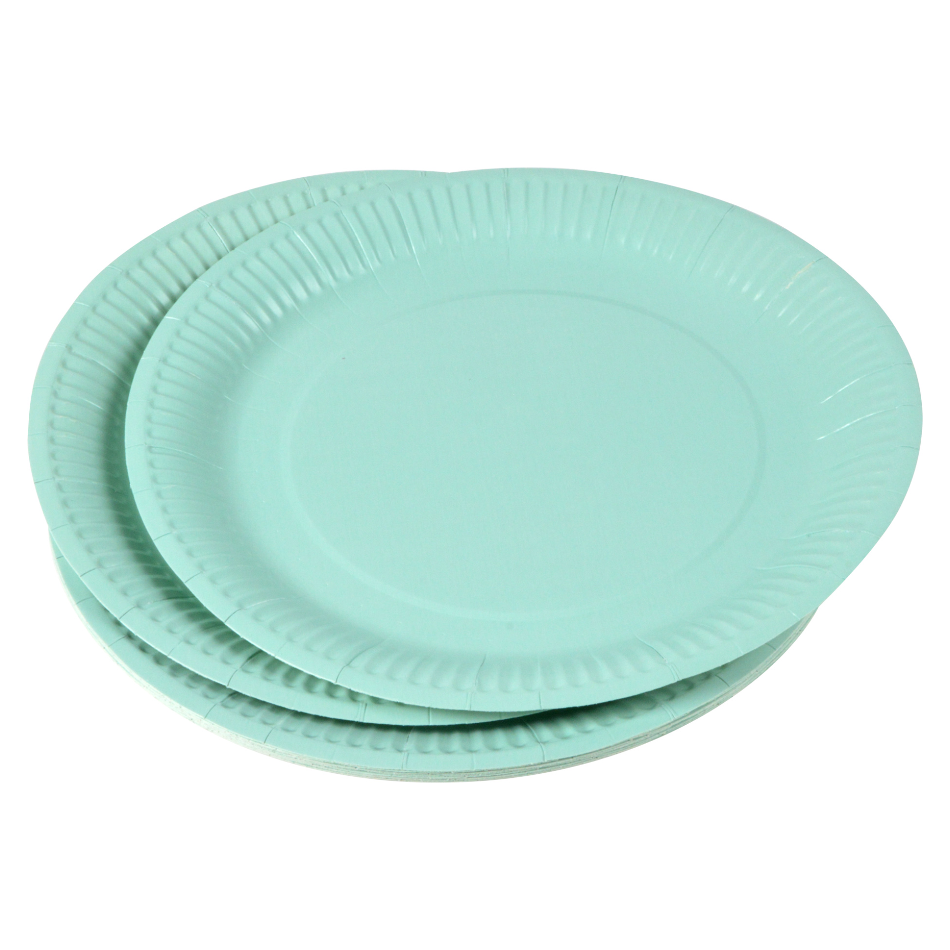 Set de 20 assiettes carton 23 cm Unies sauge