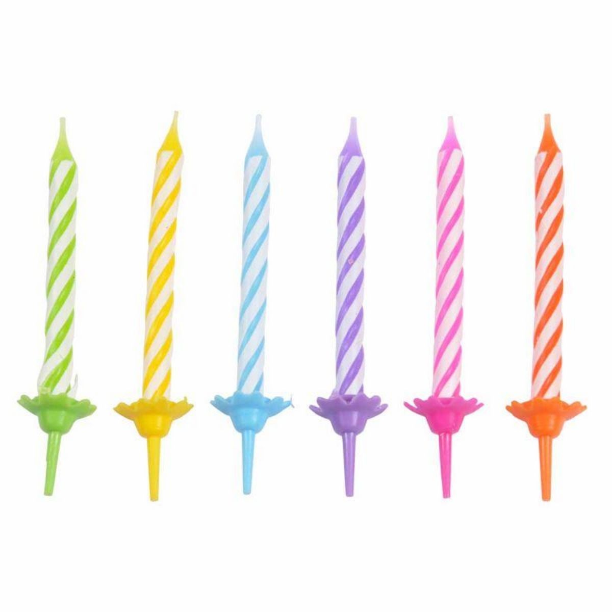 Set de 24 bougies d anniversaire 5.5 cm multicolore