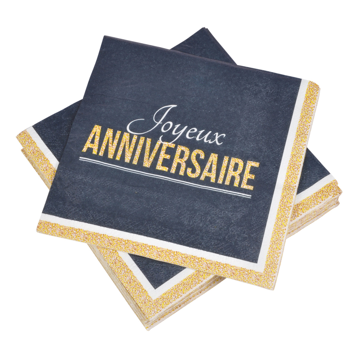 Lot de 20 serviettes en papier joyeux anniversaire