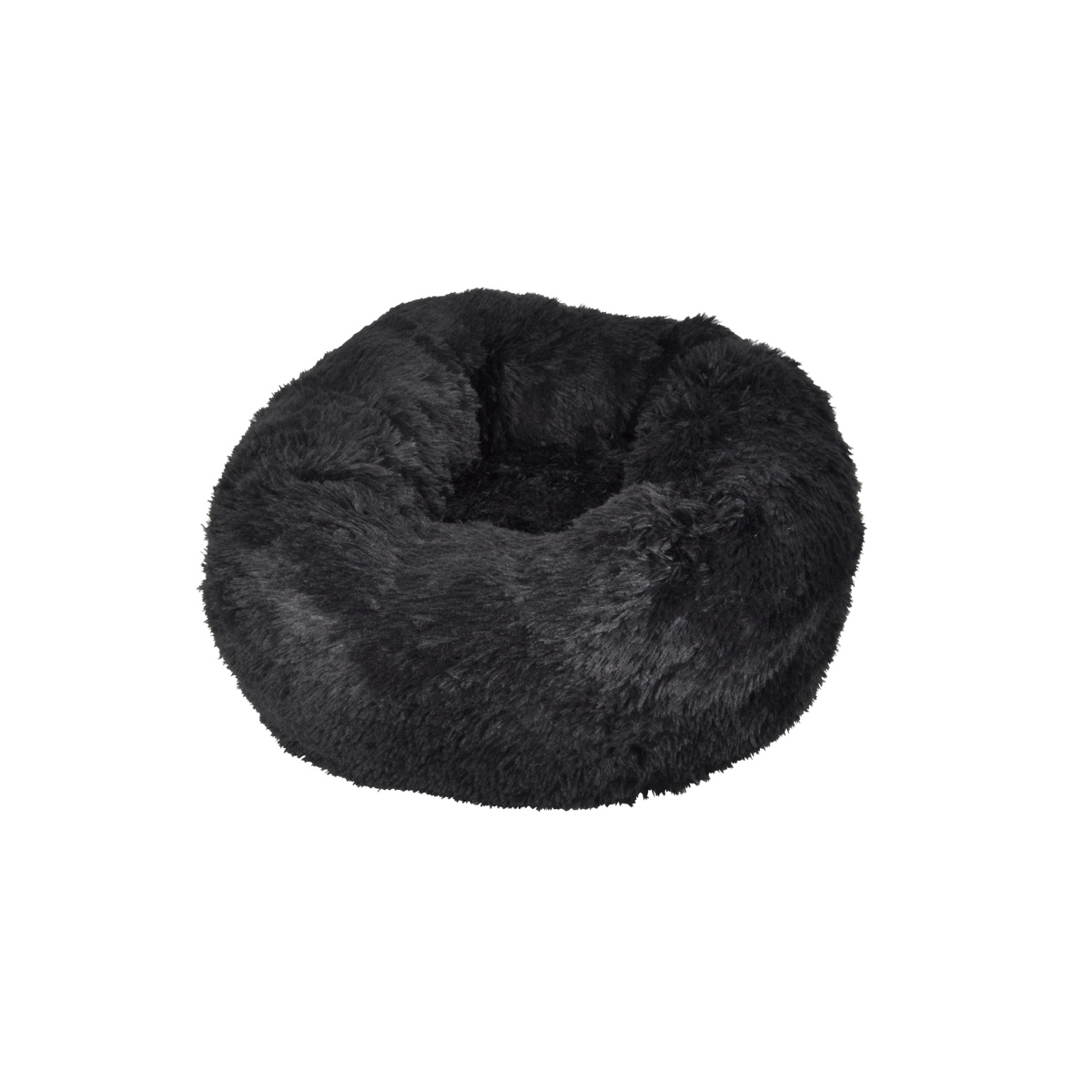 Coussin rond fluffy noir