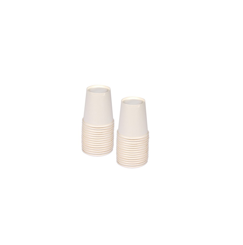 Set de 100 gobelets en carton 20CL Blanc