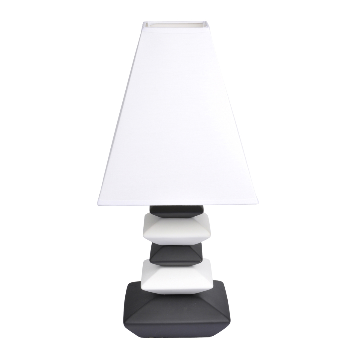 Lampe pyramide 5 Galets Blanc