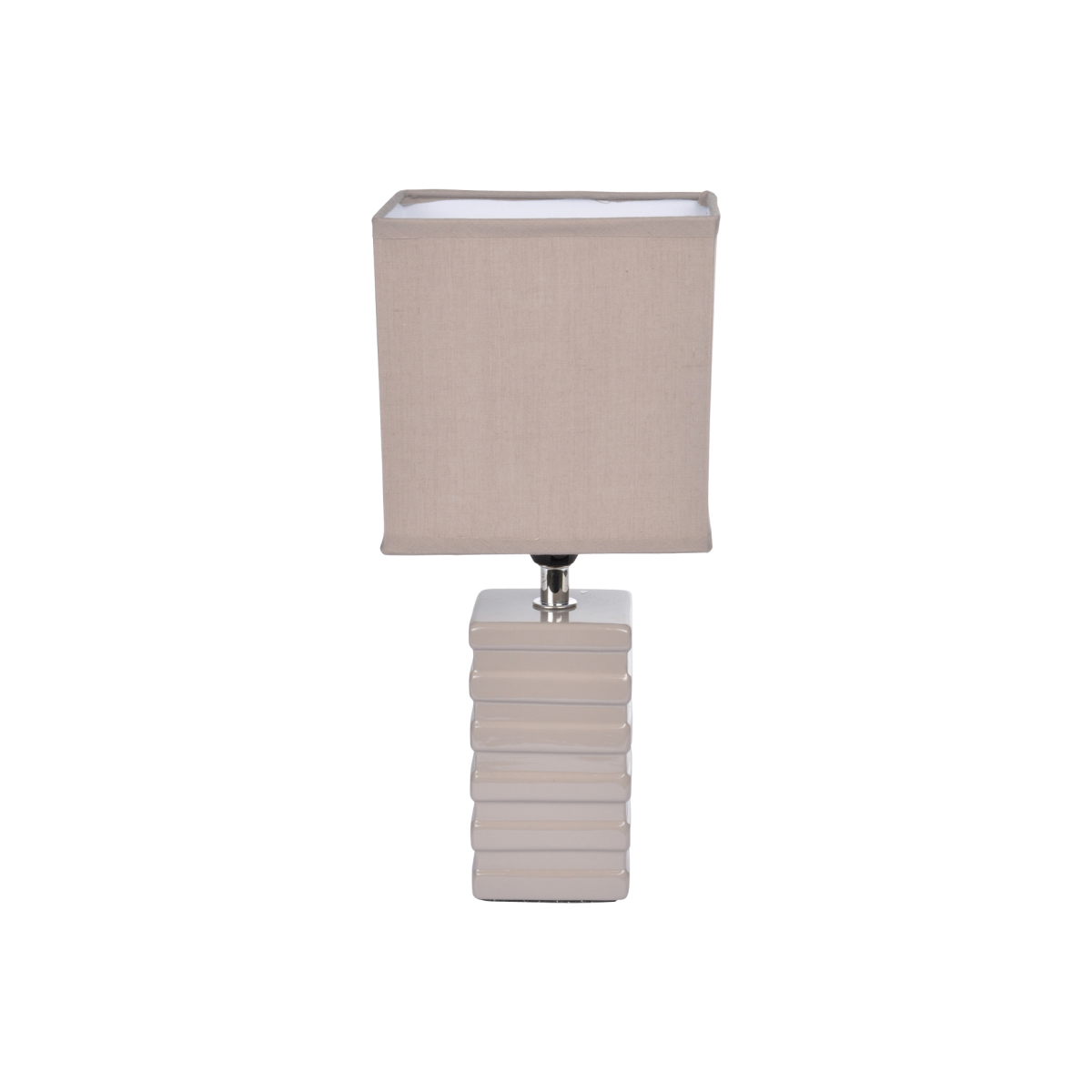 Lampe pilier strie taupe