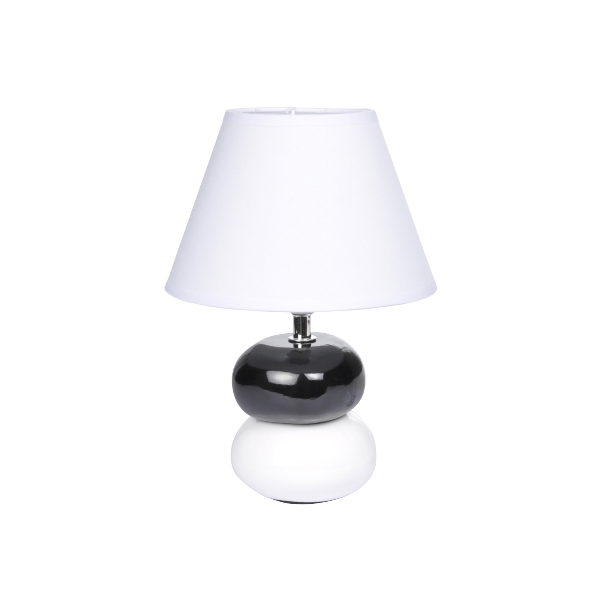 Lampe pied 2 galets blanc