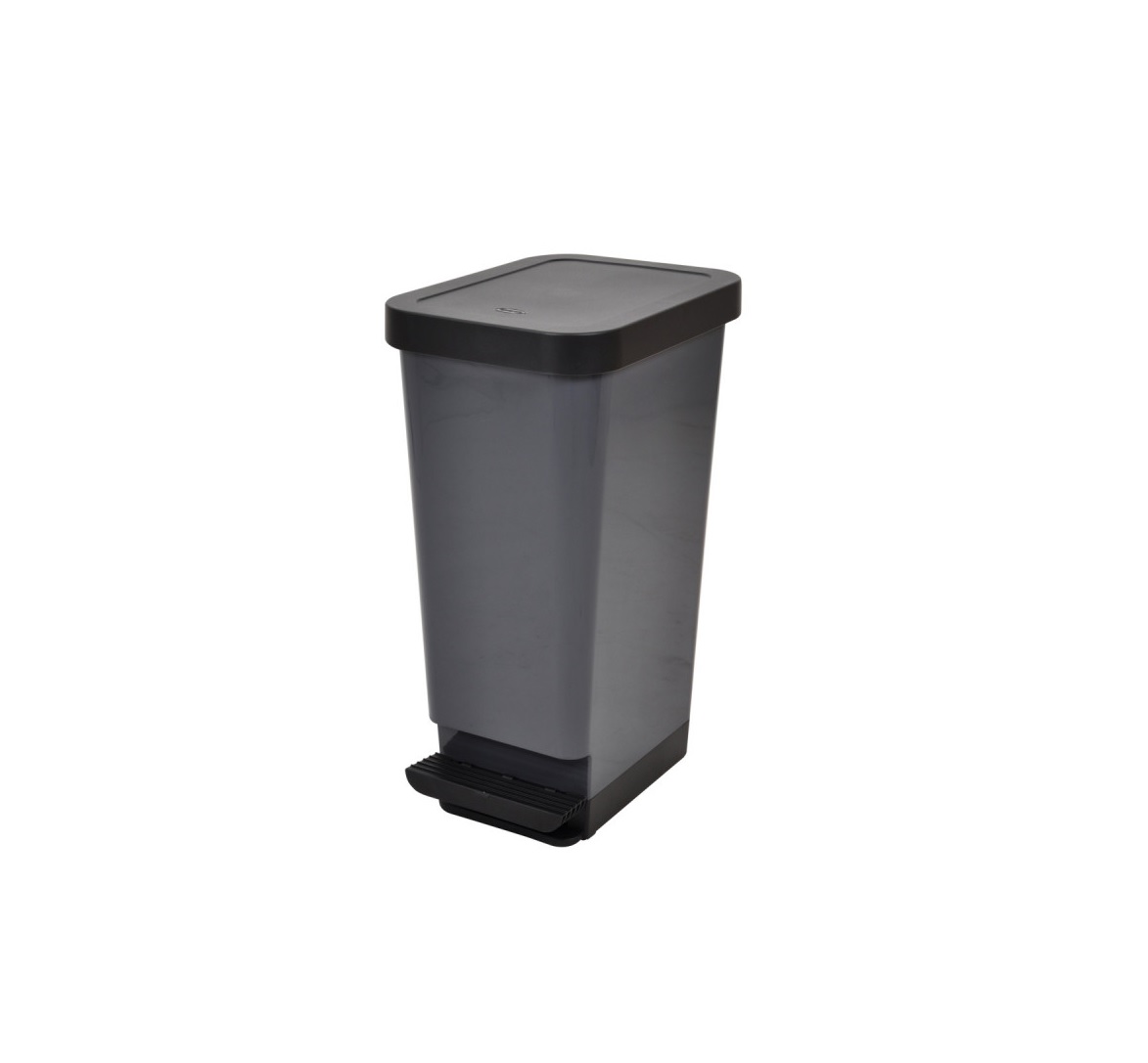 Poubelle a pedale retractable plastique 46L Anthracite