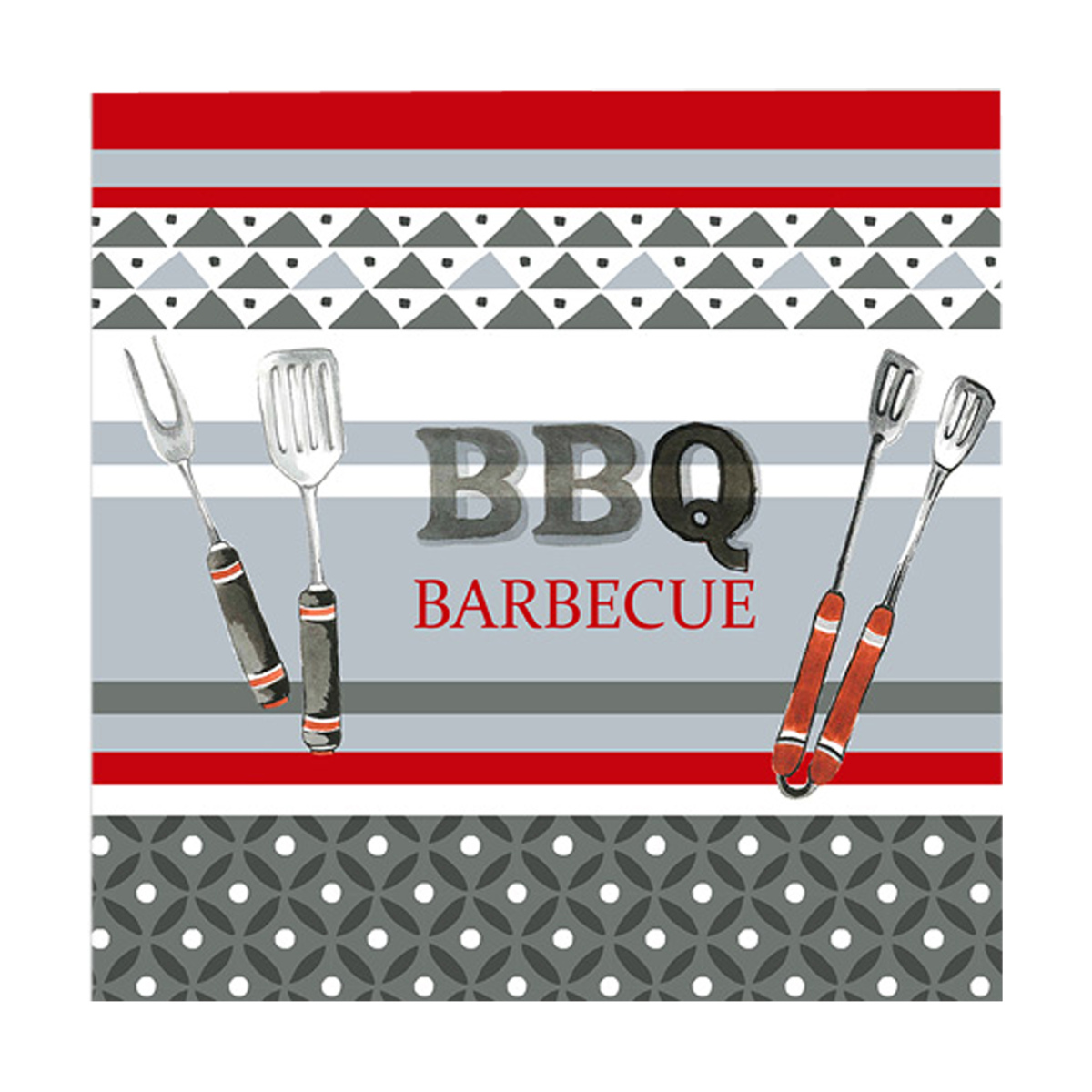 Lot de 20 serviettes en papier BBQ