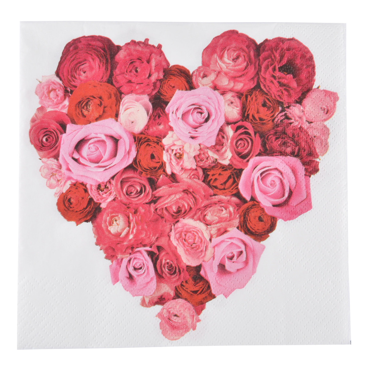 Lot de 20 serviettes en papier coeur roses