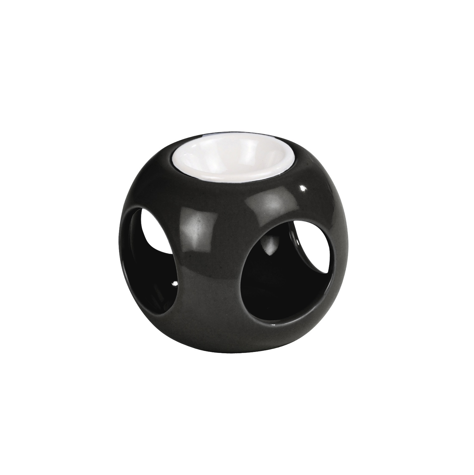 Brule parfum rond 9.5 x 8.5 cm noir