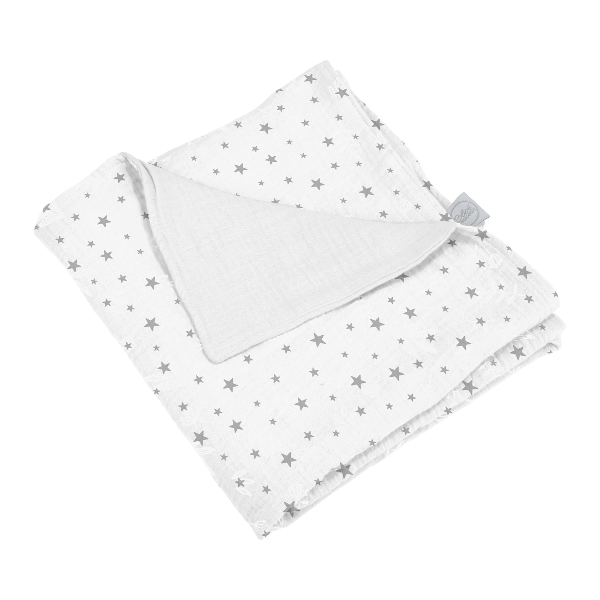 Couverture gaze de coton bebe 75 x 75 cm blanc