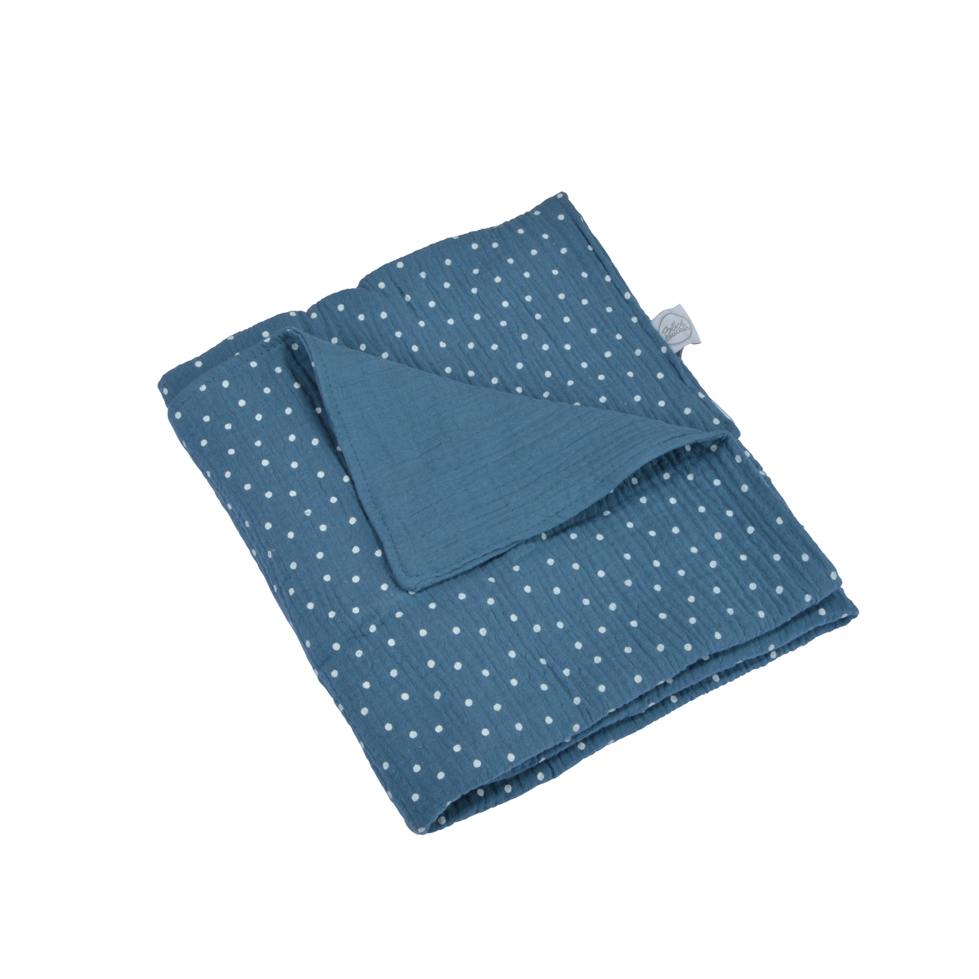 Couverture gaze de coton bebe 75 x 75 cm bleu