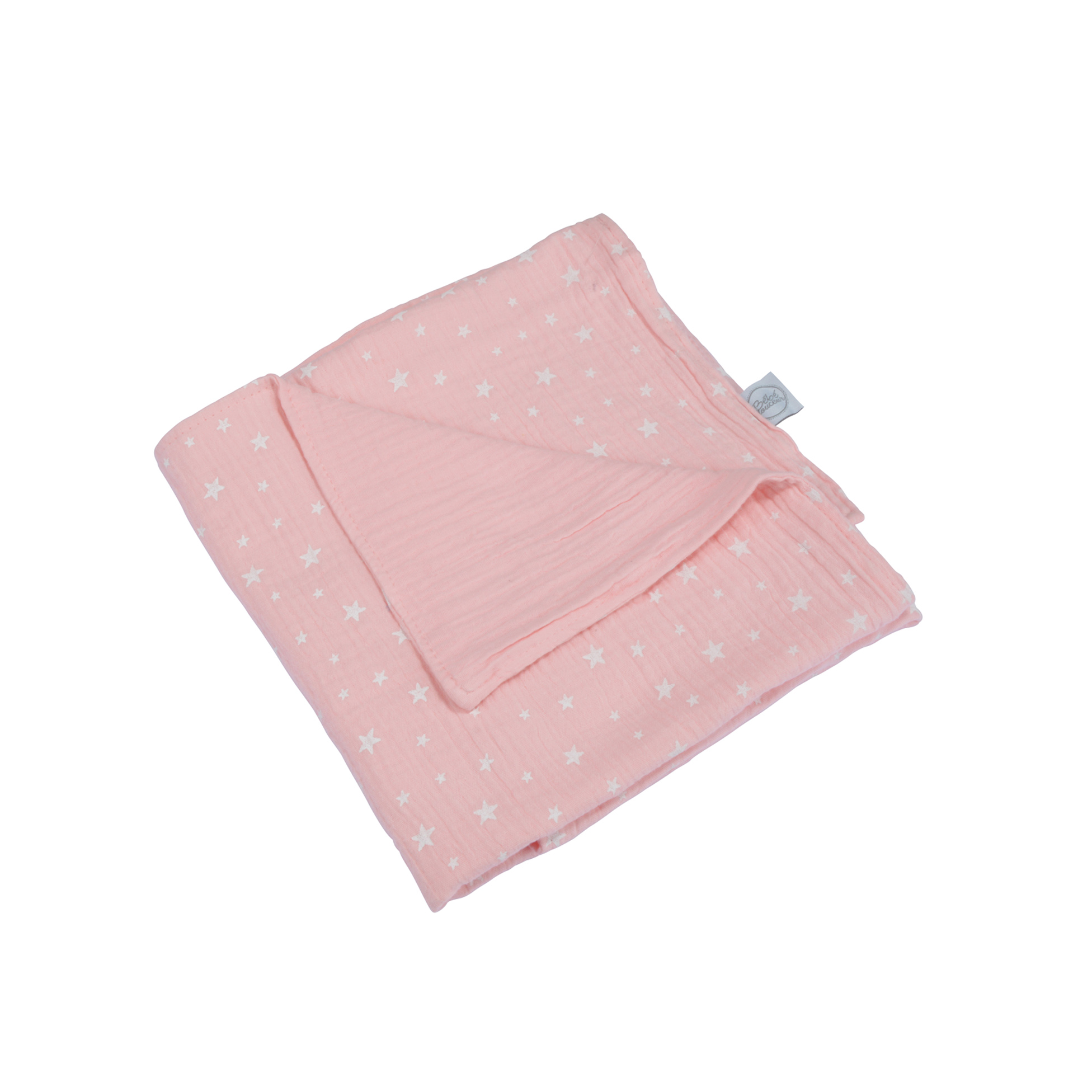 Couverture gaze de coton bebe 75 x 75 cm rose