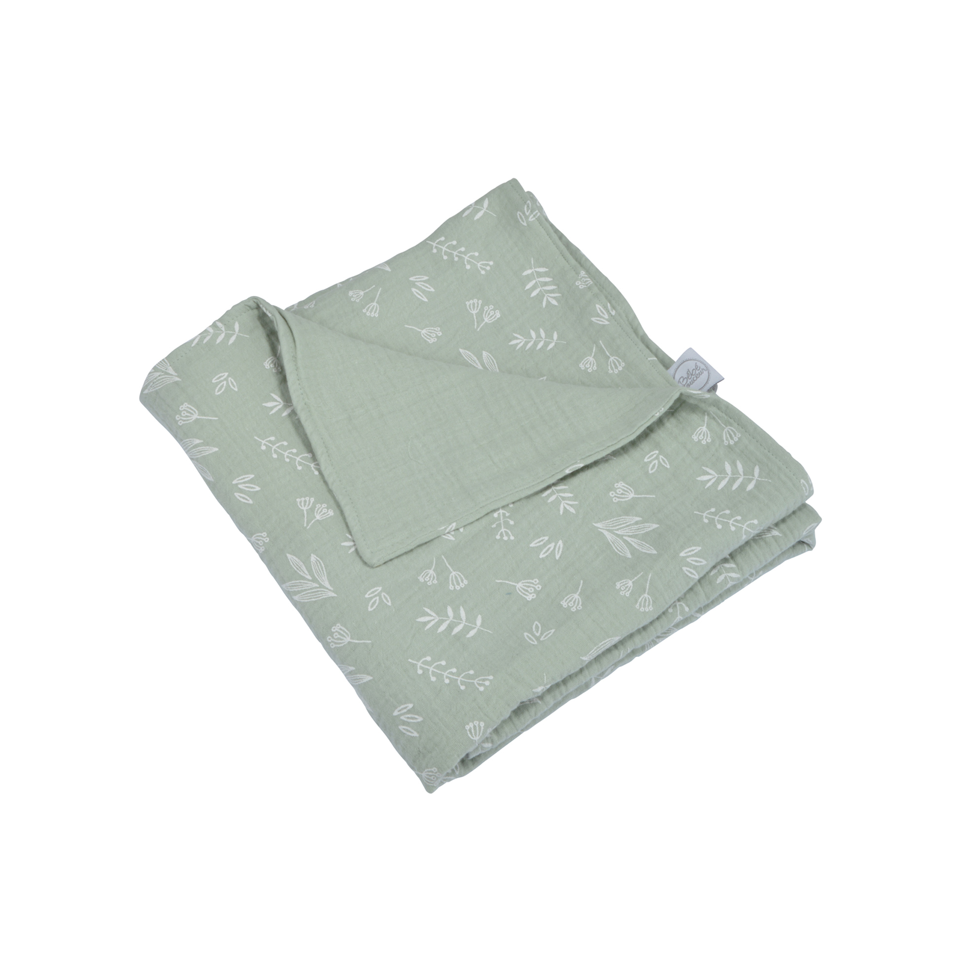 Couverture gaze de coton bebe 75 x 75 cm vert