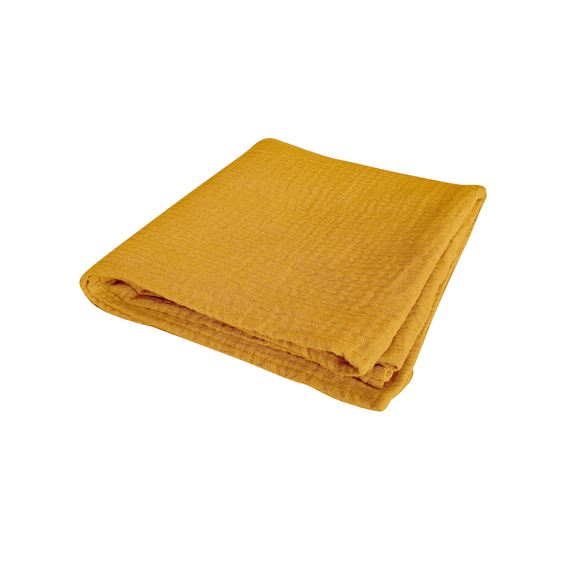 Drap housse gaze coton 60 x 120 cm tendance uni bebe jaune