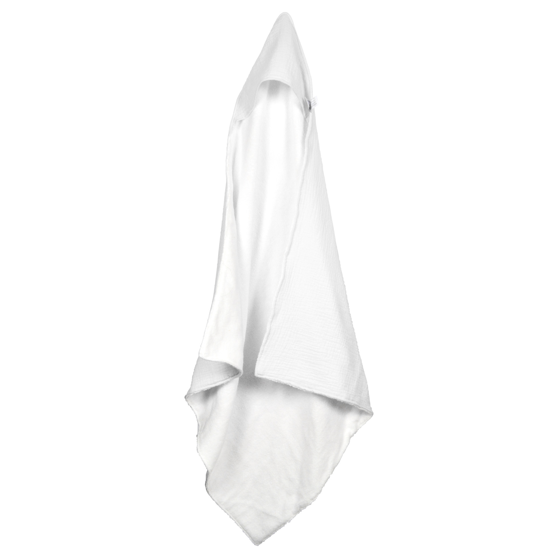 Cape de bain eponge et gaze de coton 75 x 75 cm blanc