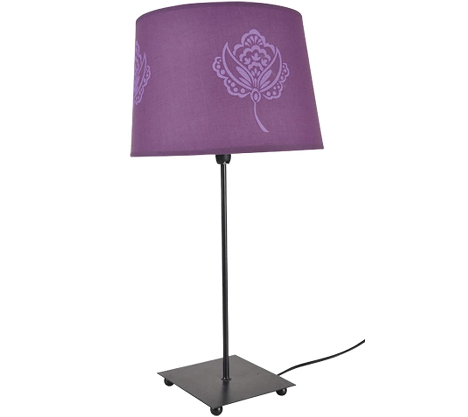 Lampe metal Fleur Prune