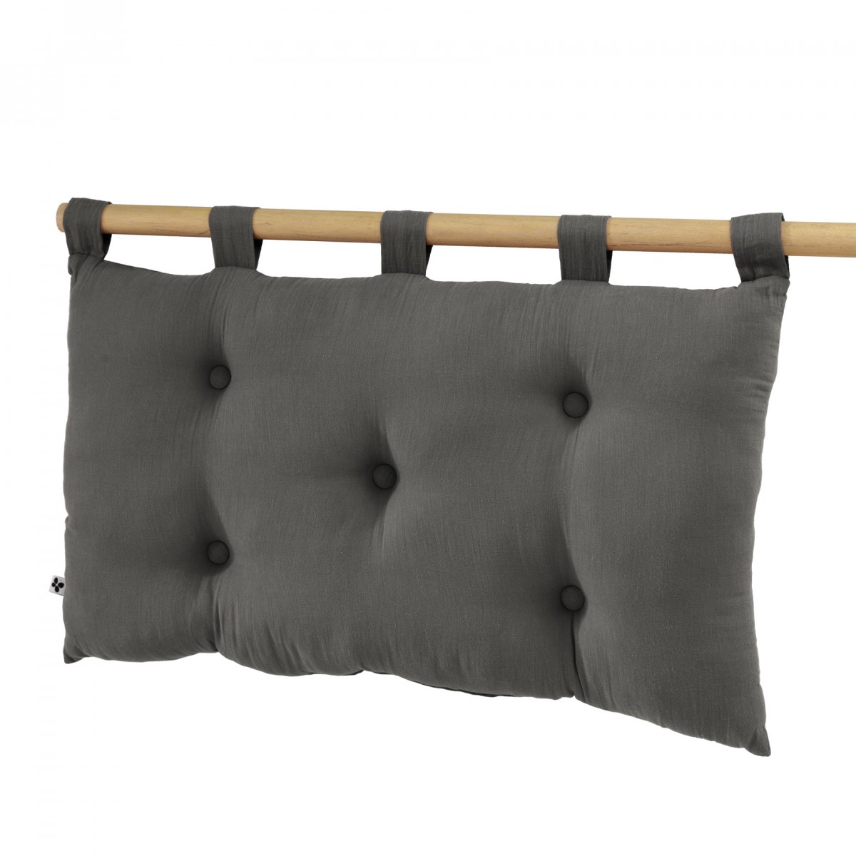 Tete de lit avec passants Gaze de coton 50 x 80 cm Granit