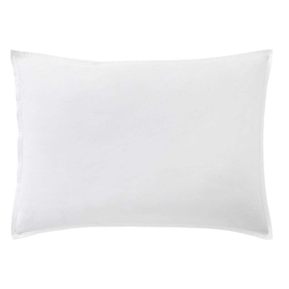 Taie oreiller percale de coton 50 x 70 cm Blanc