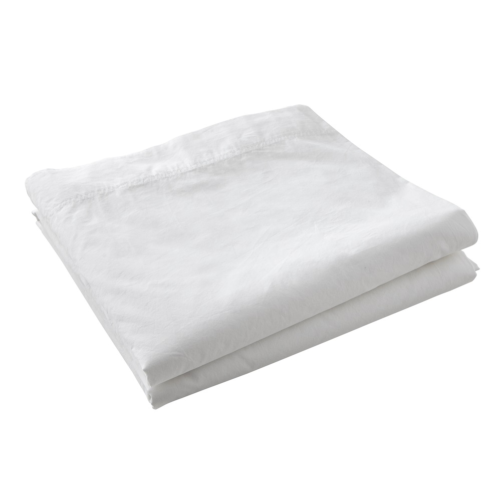 Drap plat percale de coton 240x300cm blanc