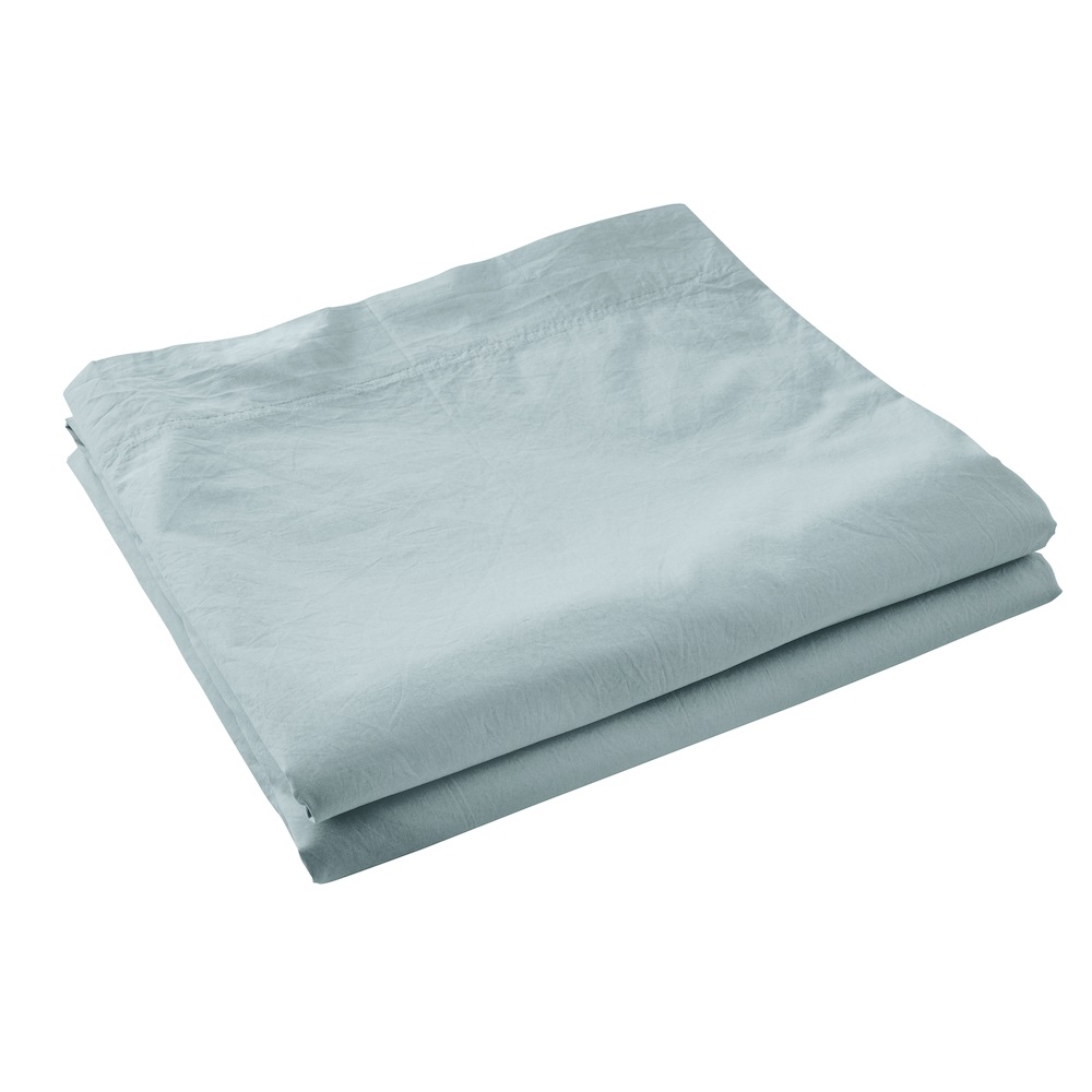 Drap plat percale de coton 240x300cm Bleu lagon