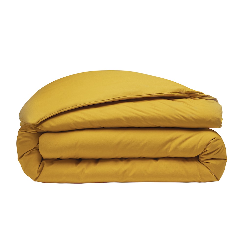 Housse de couette percale 240 x 220 cm jaune