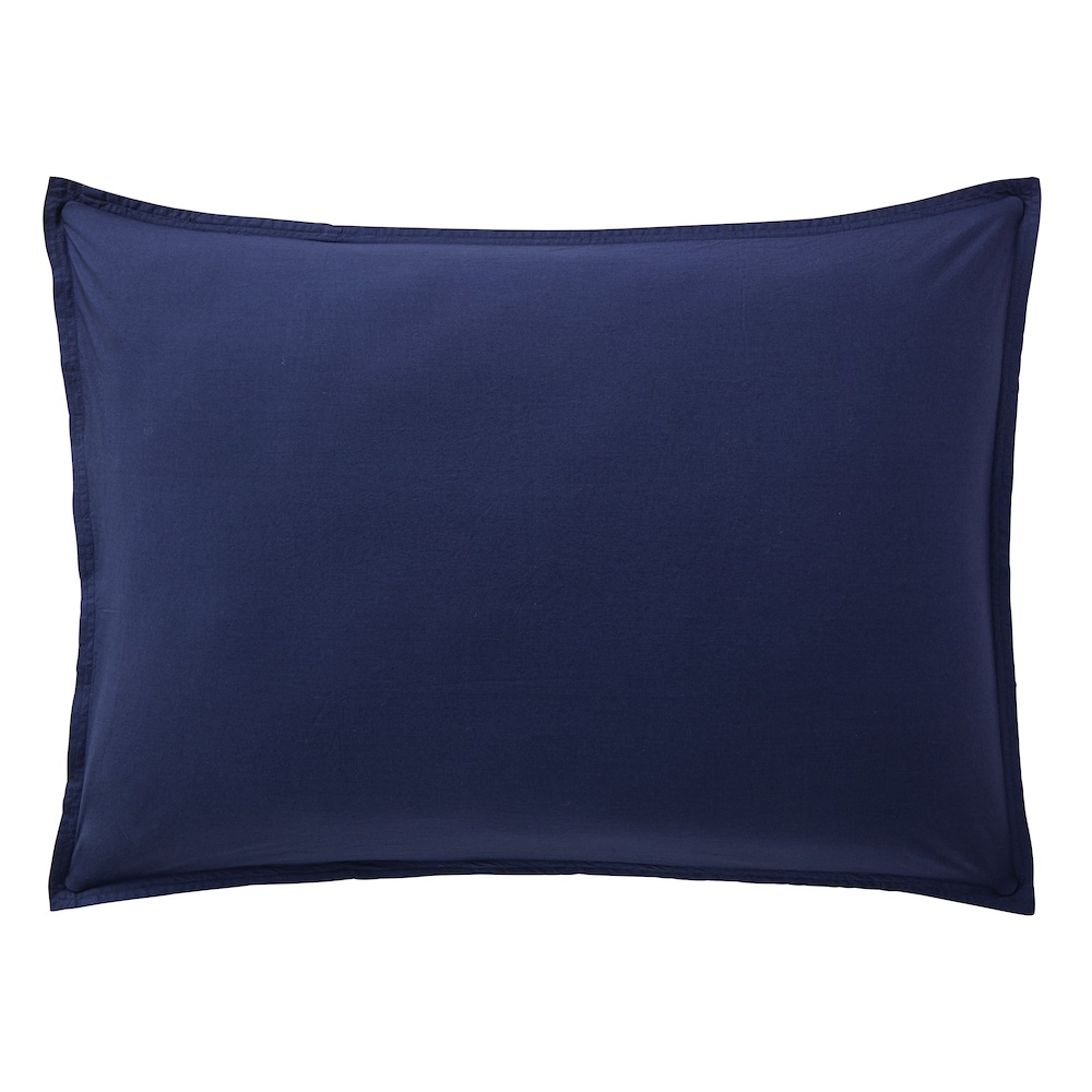 Taie oreiller percale de coton 50 x 70 cm Bleu marine