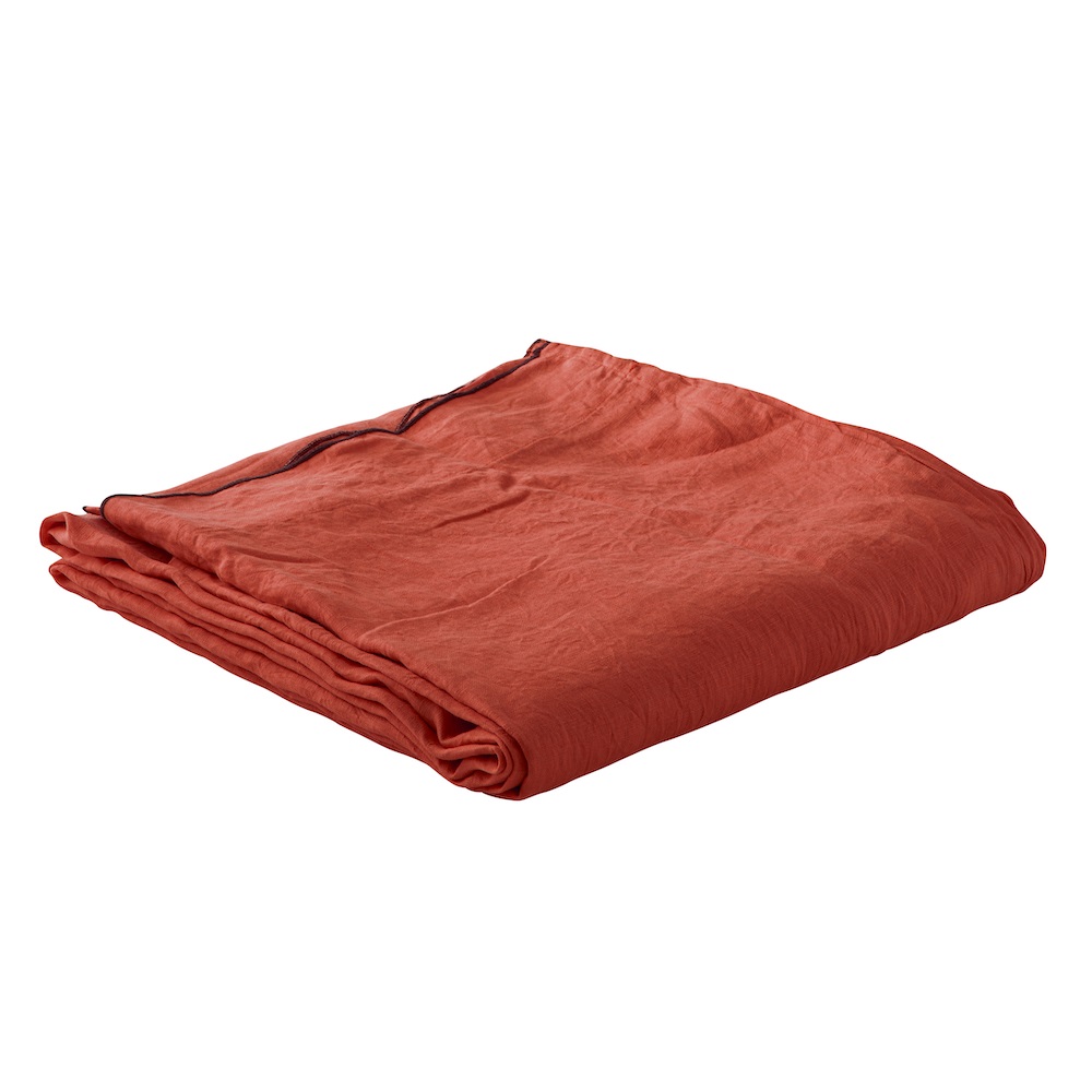 Drap plat lin lave 240 x 300 cm Paprika