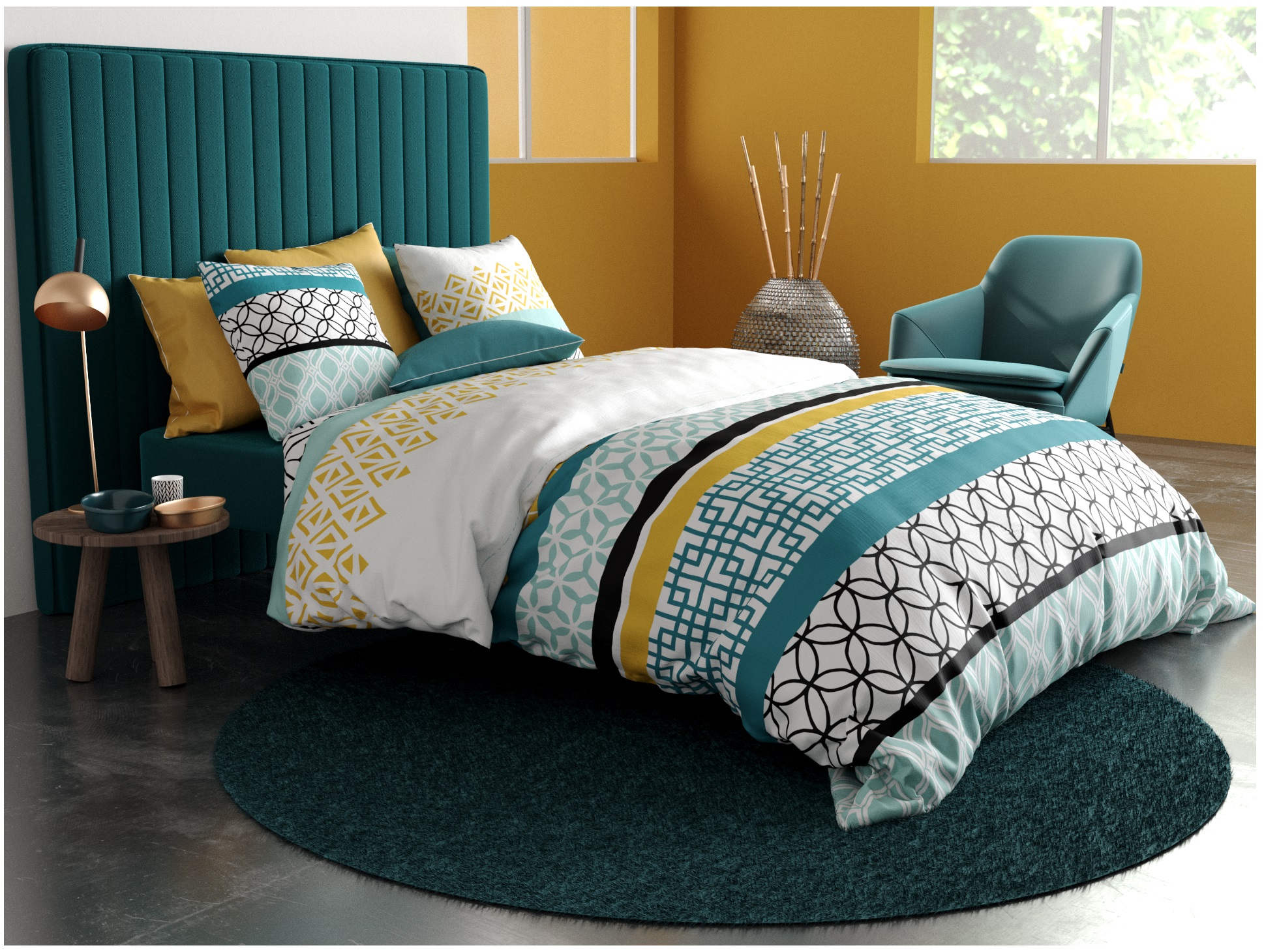 Housse de couette + 2 taies Citedore