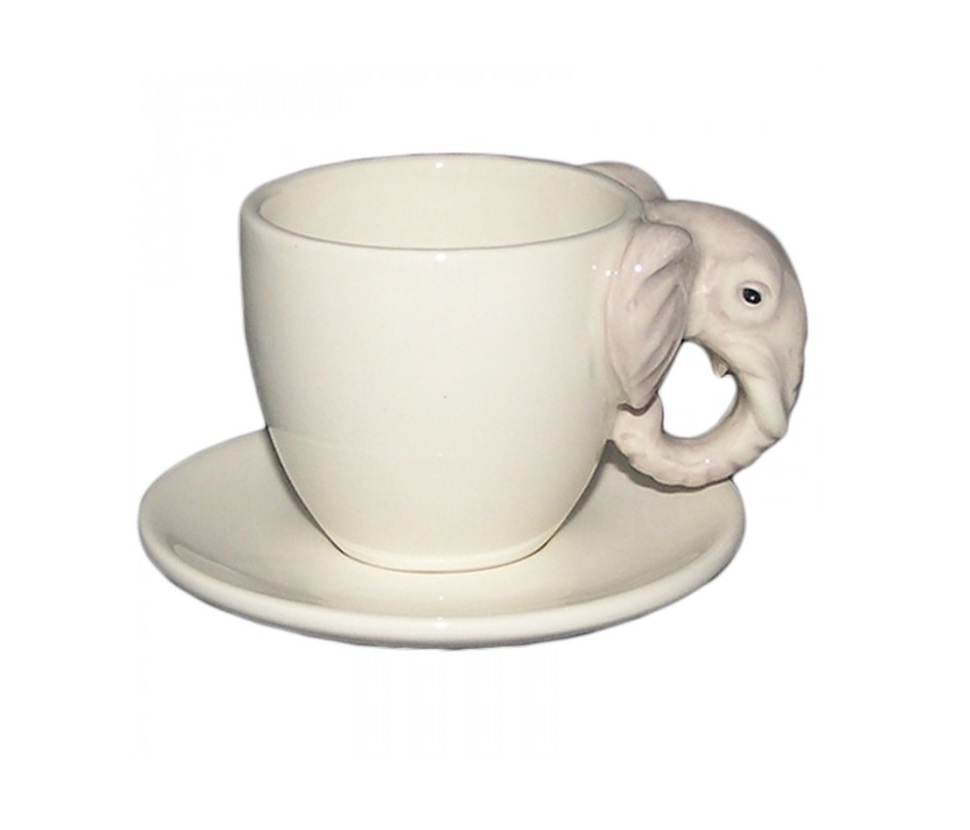 Tasse  caf avec anse lphant