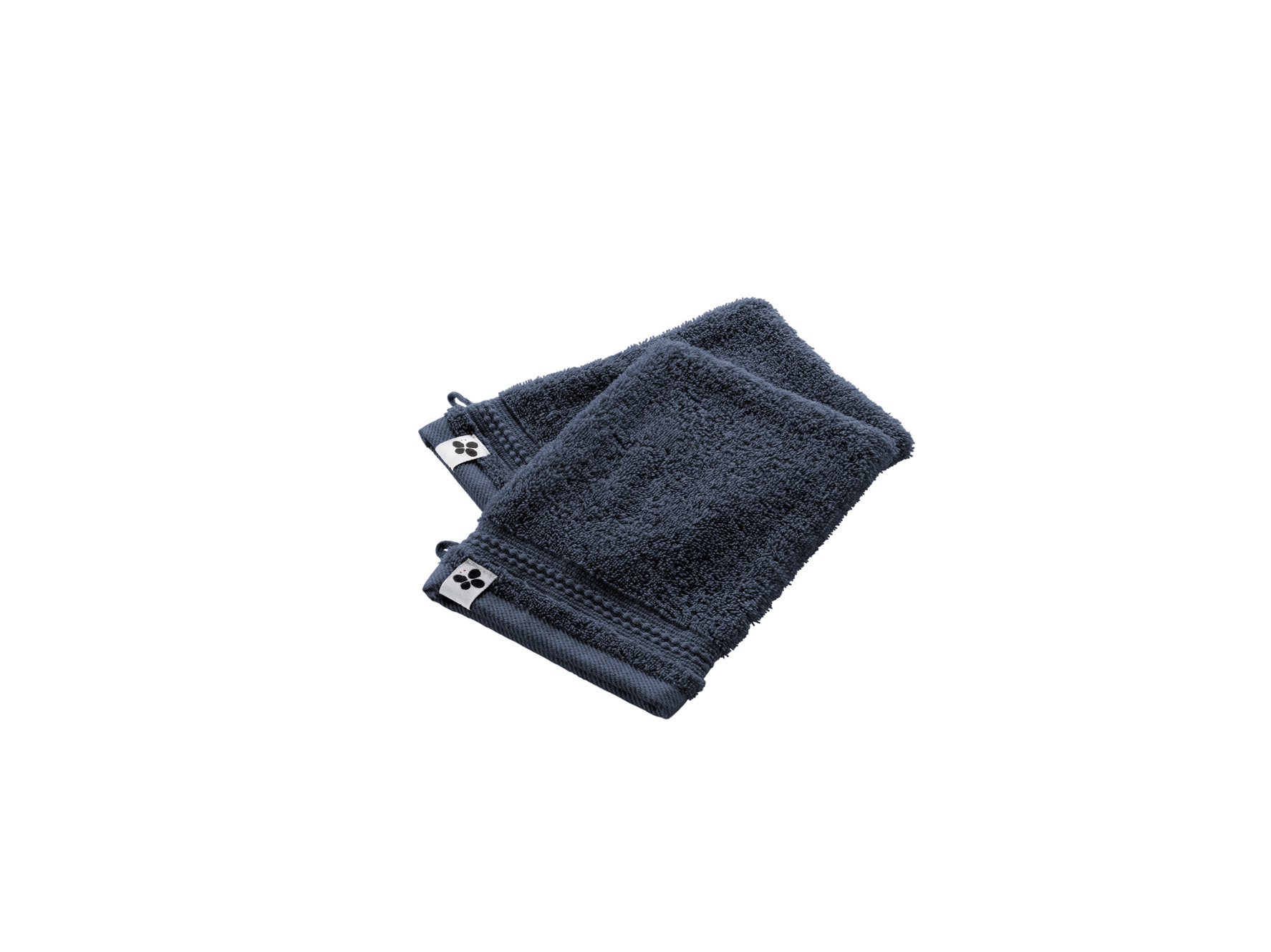 Lot de 2 gants de toilette coton Garance Bleu Minuit