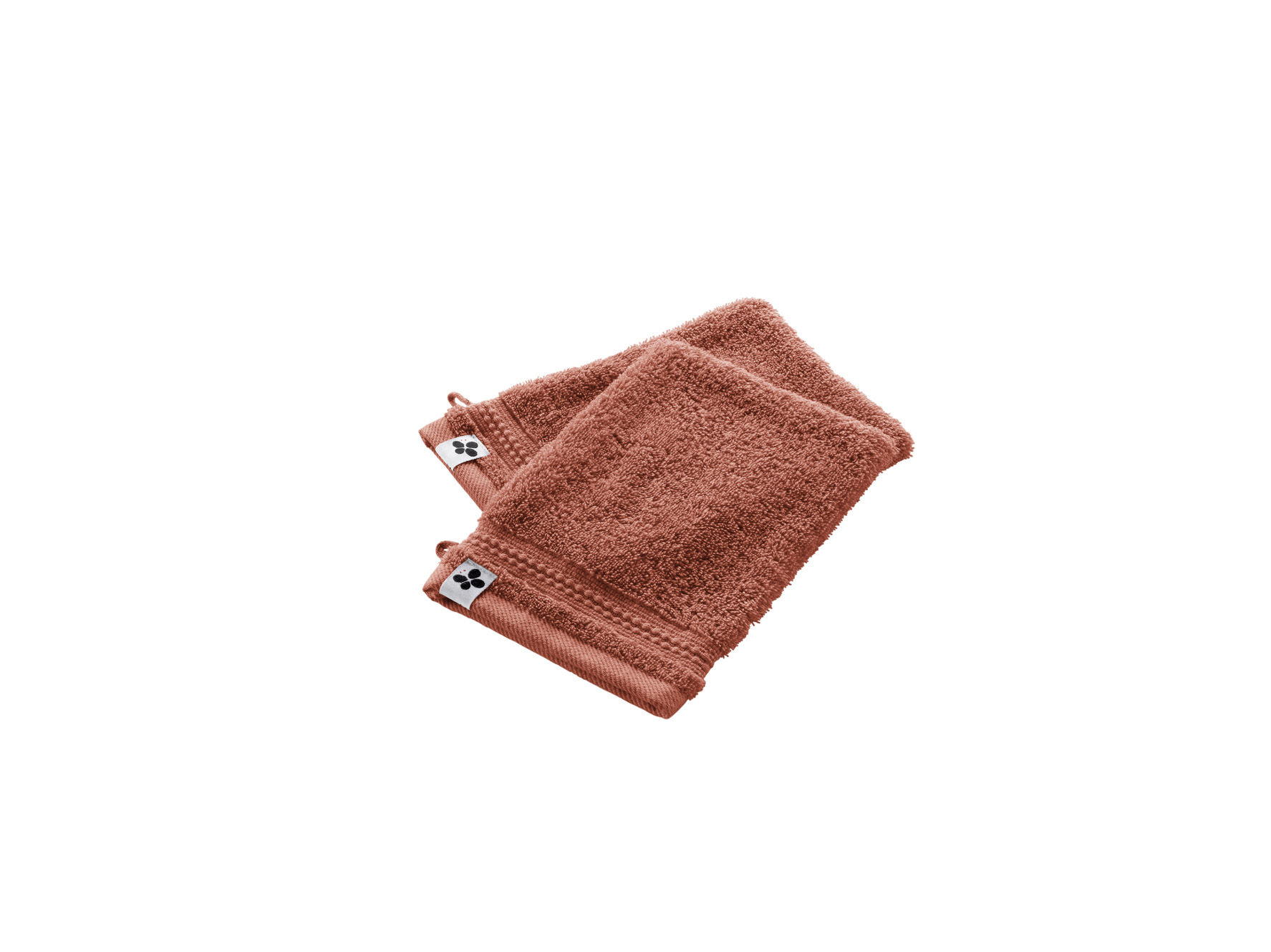 Lot de 2 gants de toilette coton Garance Terracotta