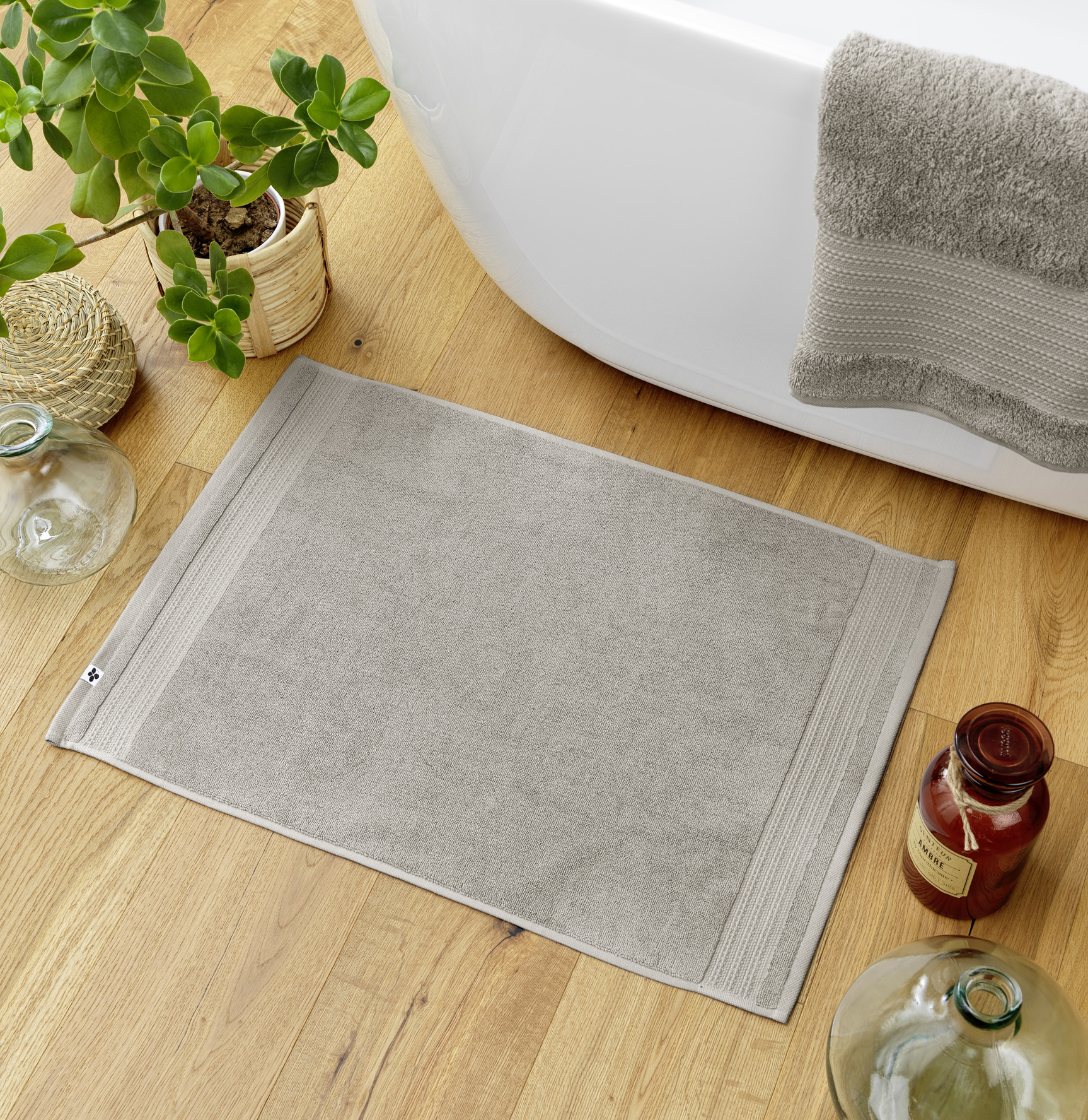 Tapis de bain coton Garance Argile